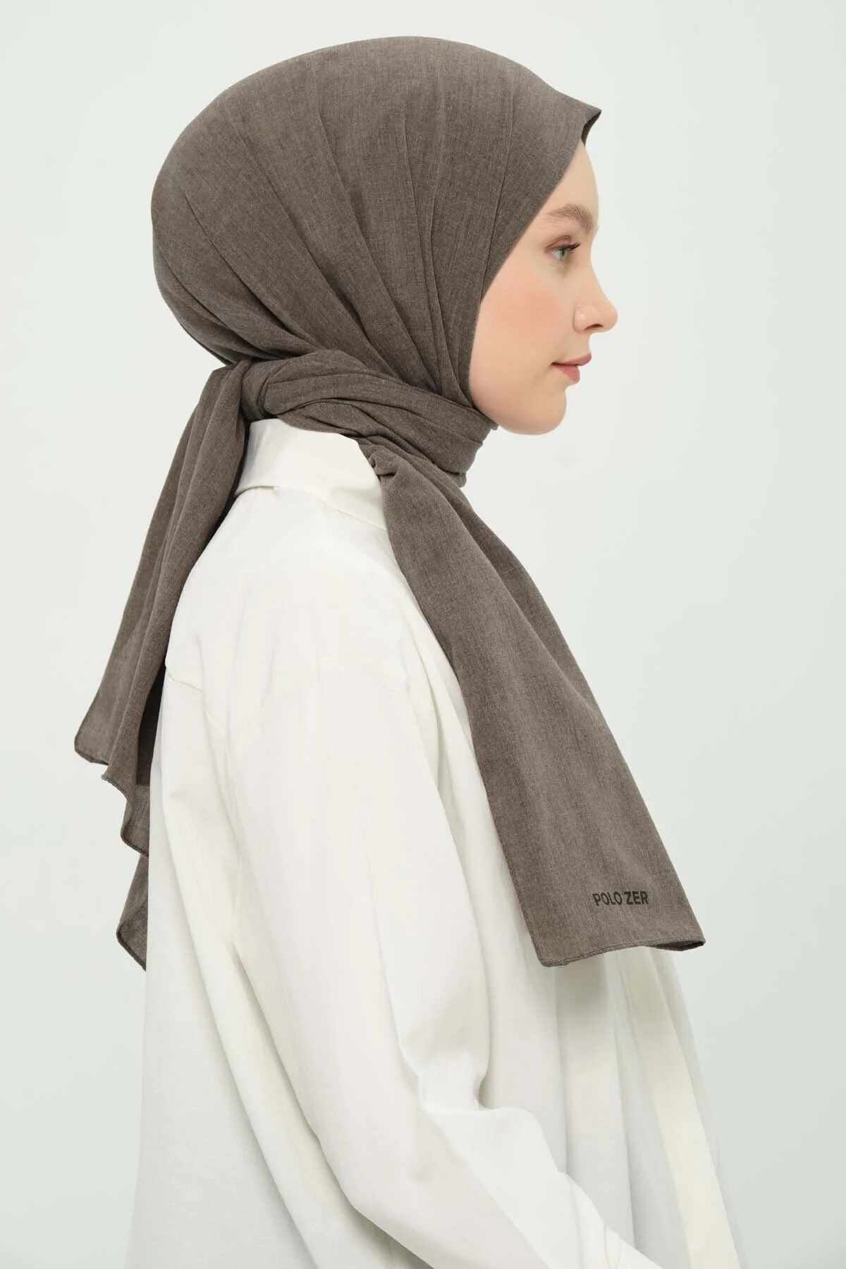 شال پلی نخی نرم خاکی پنبه ای تنفسی بدون چروک Madame Polo