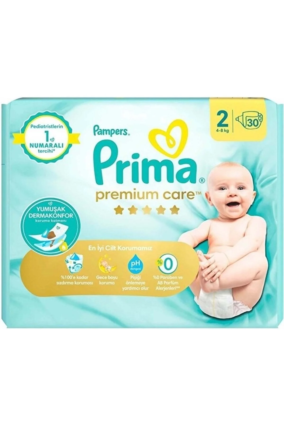 پوشک بچه اندازه CARE PREMIUM: 2 4 8 کیلوگرم MINI 30 PIECES JUMBO PK اورجینال Prima