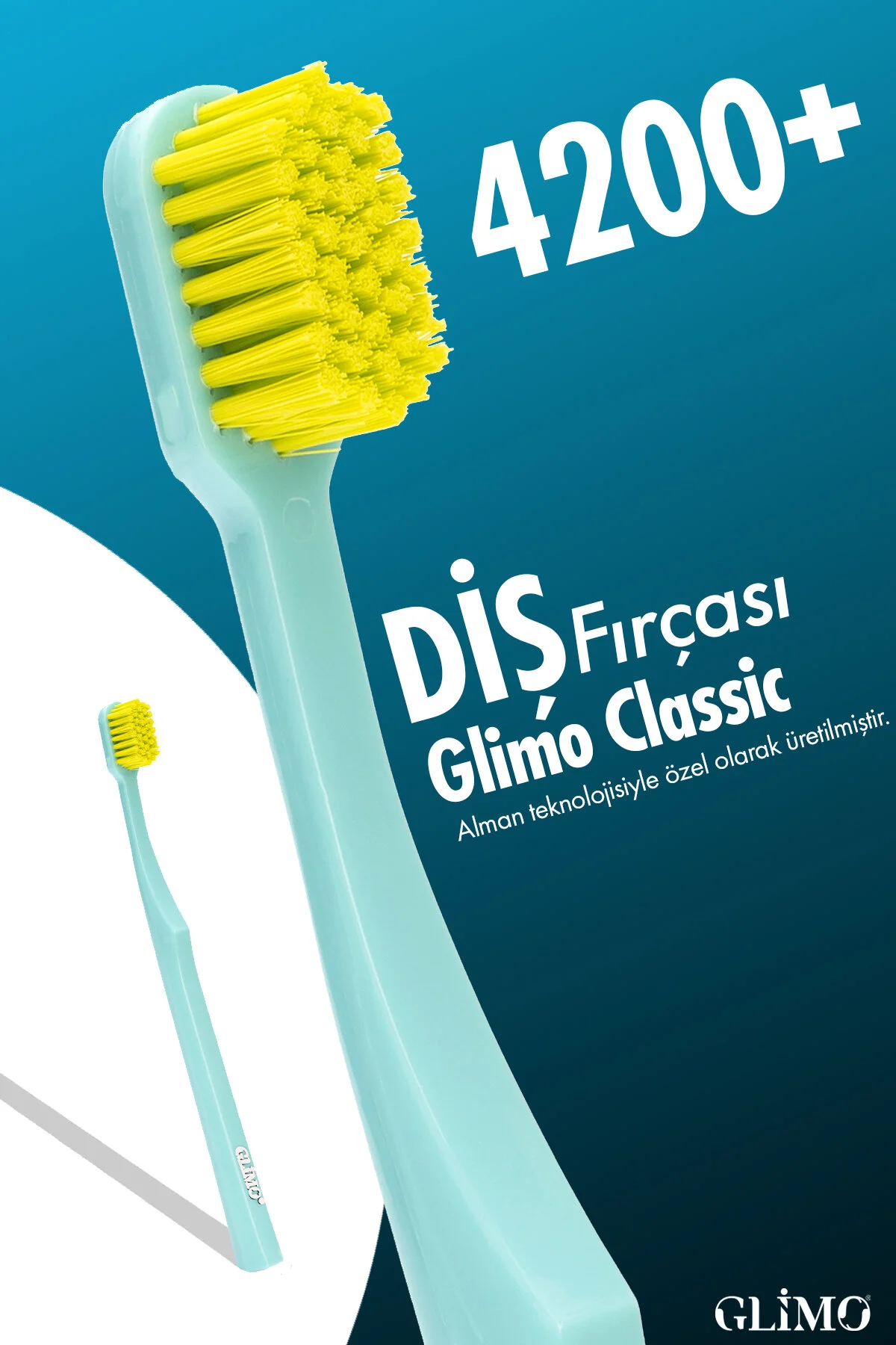 مسواک دستی کلاسیک 4200 حساس به لثه موهای بسیار نرم ضد خونریزی سبز اورجینال Glimo