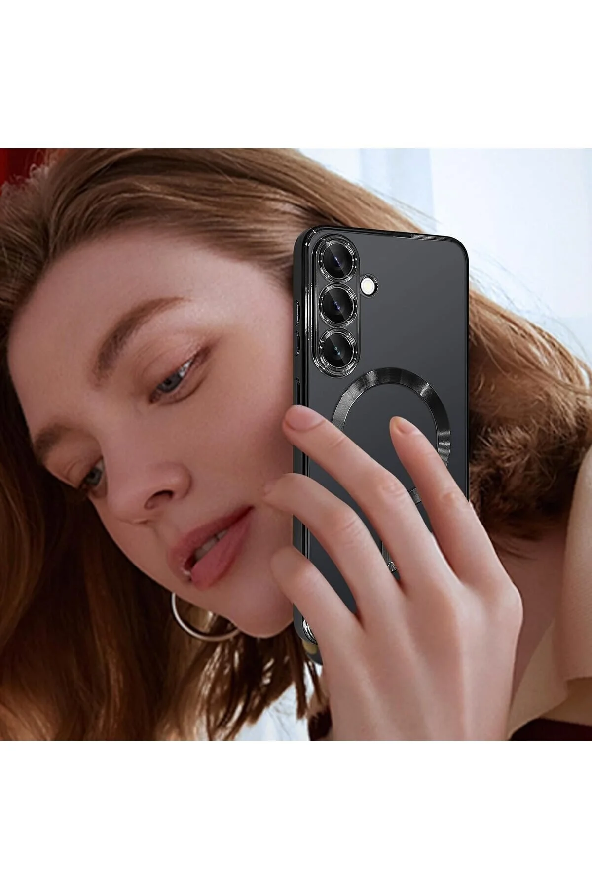 کاور و قاب محافظ دوربین SAMSUNG GALAXY A16 MAGSAFE شارژ بی‌سیم لبه‌های شفاف پوشش نرم رنگی Rivor