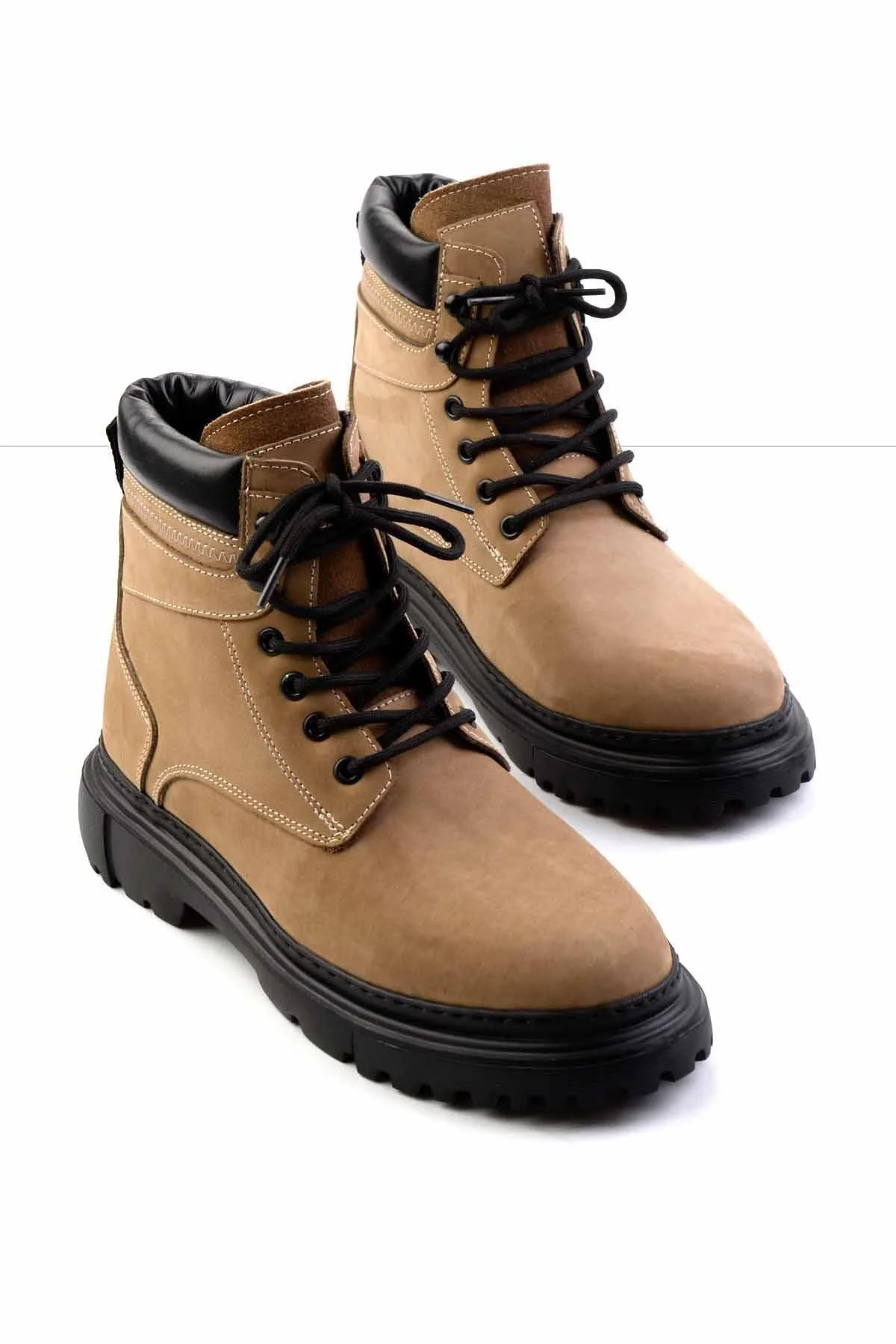 چکمه و بوت مردانه چرم طبیعی SAND NUBUCK Bambi