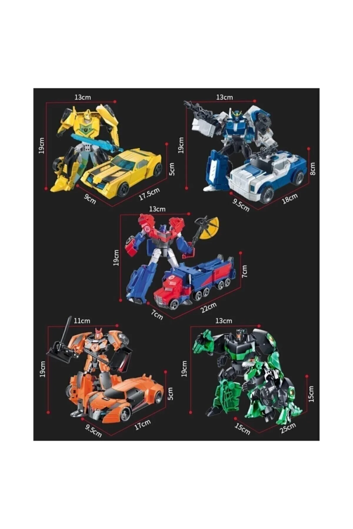 اسباب بازی های فیگور دیگر ماشین ربات تبدیل کننده KDD TRANSFORMERS STYLE OPTIMUS PRIME BUMBLEBEE GRIMLOCK Gepettoys
