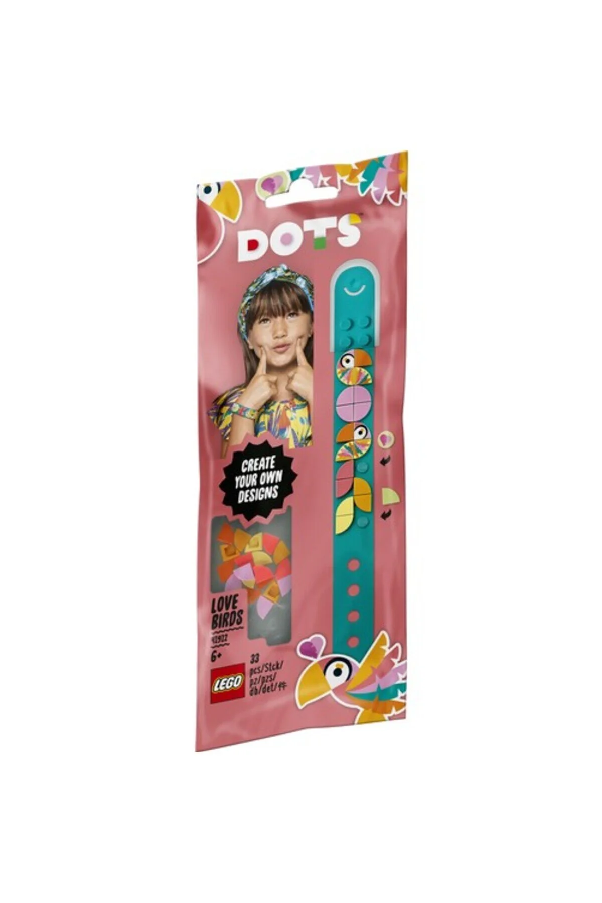 لگو و اسباب بازی های ساخت محور چند رنگ پسرانه دخترانه بچگانه 41912 ® Dots دستبند رنگارنگ پرندگان 33 قطعه ساختمانی برای سنین +6 LEGO