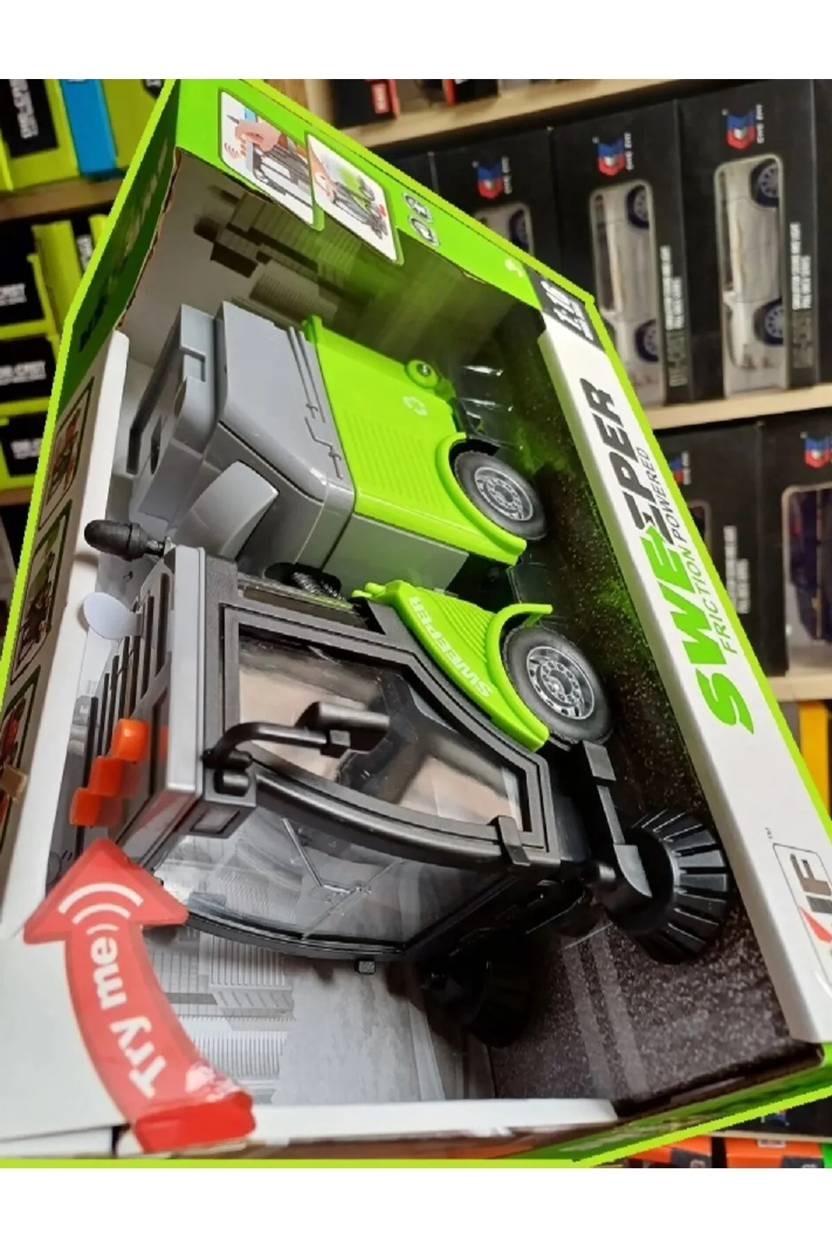 ماشین اسباب بازی وسیله نقلیه تمیز کردن شهر دوتایی زباله 1.16 TOY BREAKY LIGHT TOINE TOIND TUCKBAGE GREEN OYUNCAKSAHİLİ