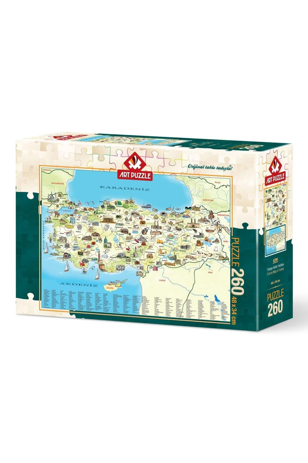 پازل ها و یاپبوزهای کودک نقشه فرهنگی 260 قطعه اورجینال ارت Art Puzzle
