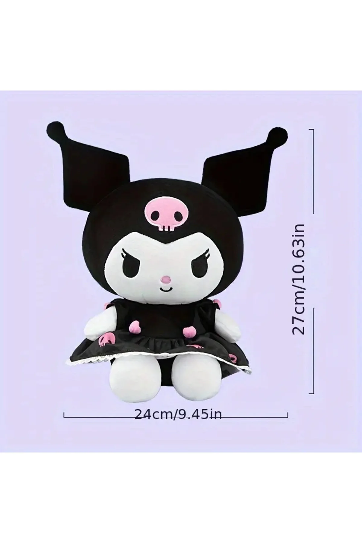 اسباب بازی های پشمی هدیه ای برای دختران SANRIO KUROMI خرس عروسکی پوشیده از KUROMILI BABUN