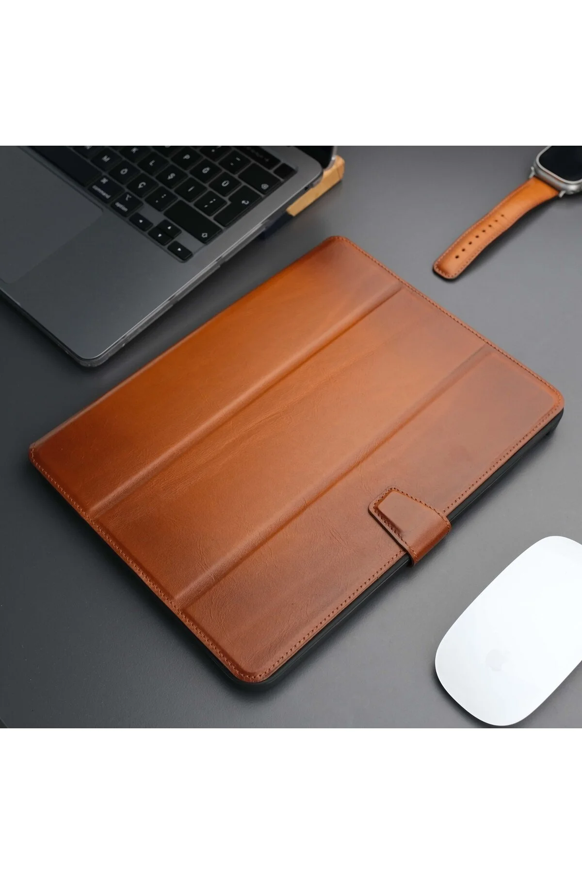 کاور تبلت قاب چرمی WORLAND IPAD PRO 11 اینچی M4 طراحی تاشو با پایه چرم طبیعی و دست ساز TORONATA