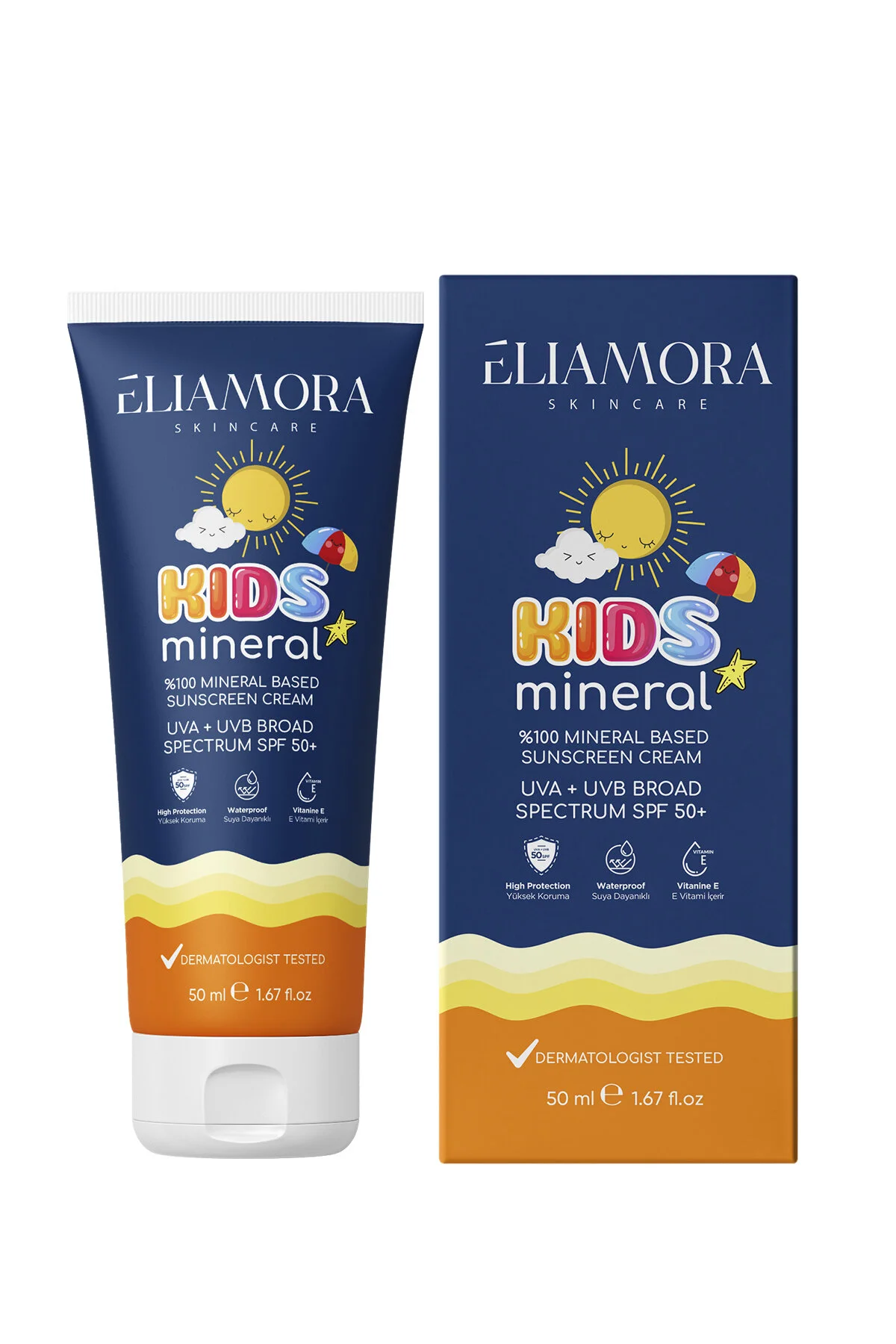 کرم ضد آفتاب کودک دخترانه و پسرانه بچگانه خورشید 50 SPF eliamora