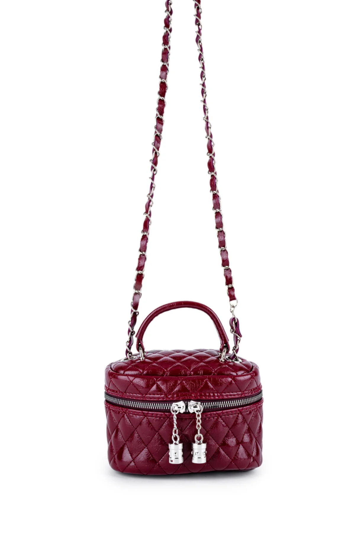 کیف شانه ای کراس بادی زنانه چرم مصنوعی ALMIRA CLARET RED minebag