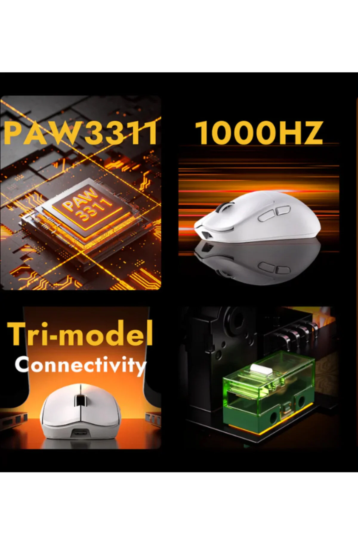 ماوس مخصوص بازی EWEADN X23 PRO SUPERLIGHT PAW3311 پخش کننده بی سیم GREPTAPE & SKKATES ULUGAMES