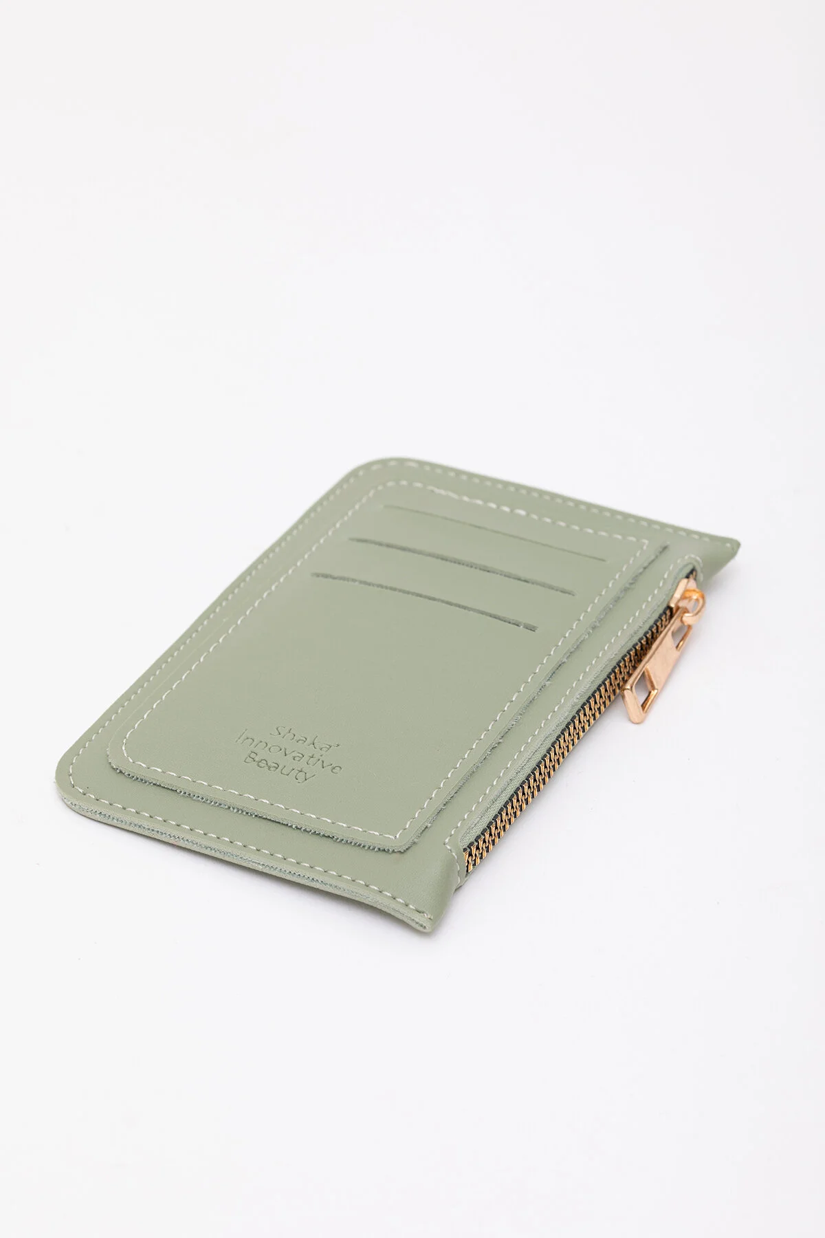کیف پول جا کارتی چرم مصنوعی MINT GREEN SHK101 با 6 جای کارت و محفظه زیپ دار Shaka