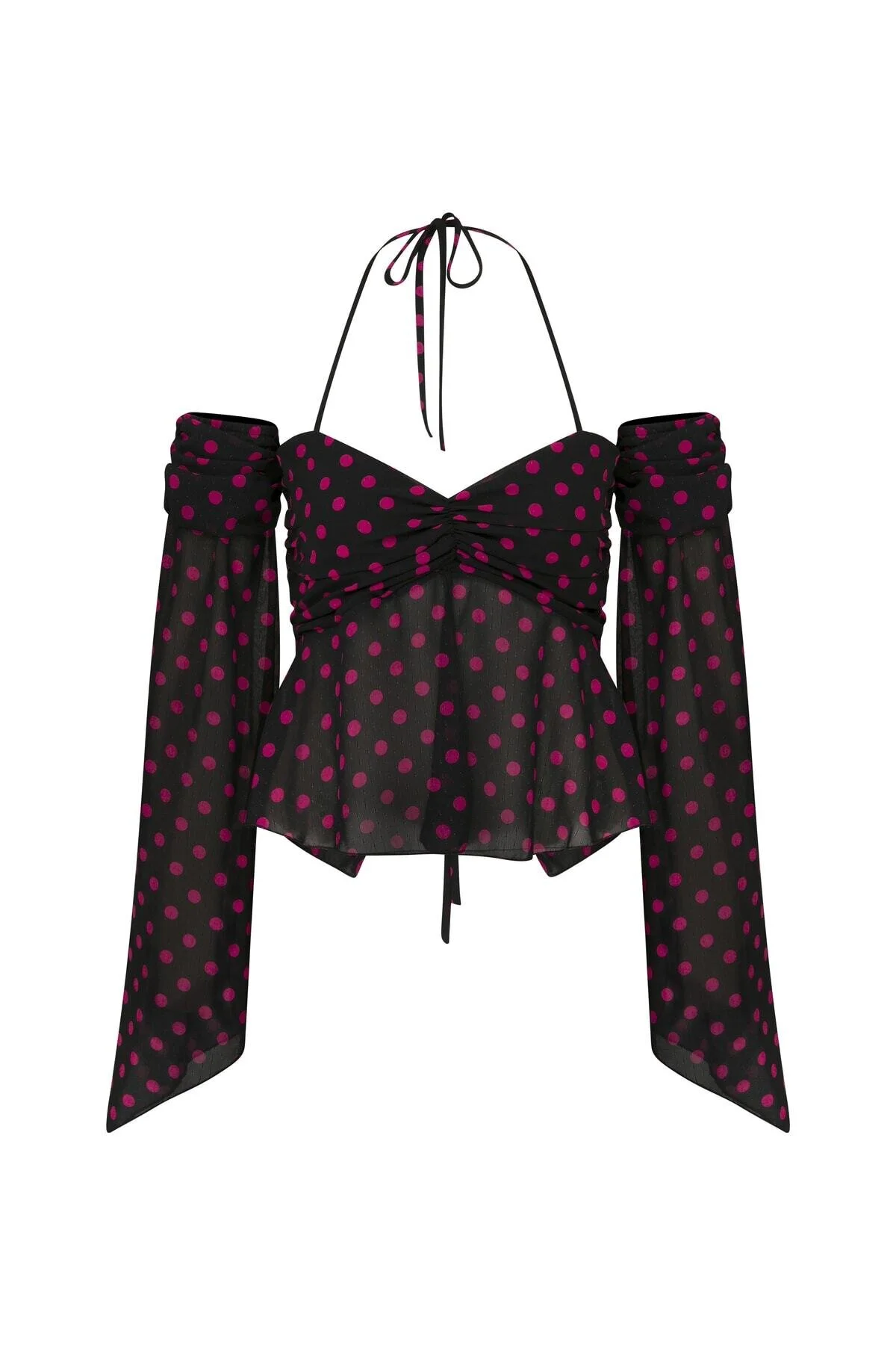 بستیر مشکی زنانه سیاه Fuchsia Pek Peking Baglama Blouse Completed Mert Erkan