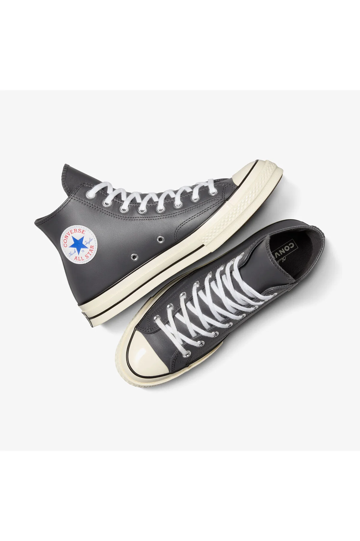 اسنیکر کفش ورزشی چرم خاکستری یونیسکس چاک 70 کانورس Converse