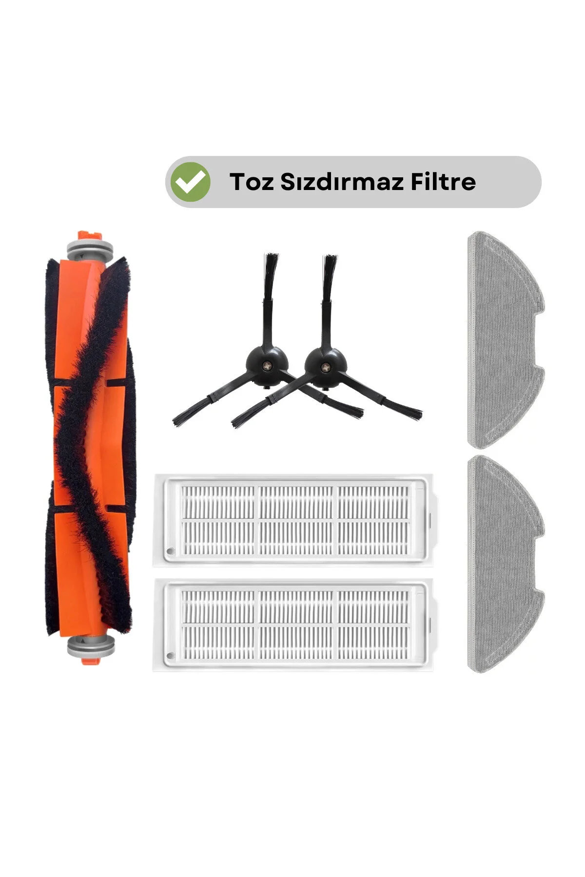 لوازم جانبی جاروبرقی مجموعه ماپ فیلتر برس یدکی XIAOMI MOP 2 PRO BLACK MJST1SHW 7 تکه robotyedek