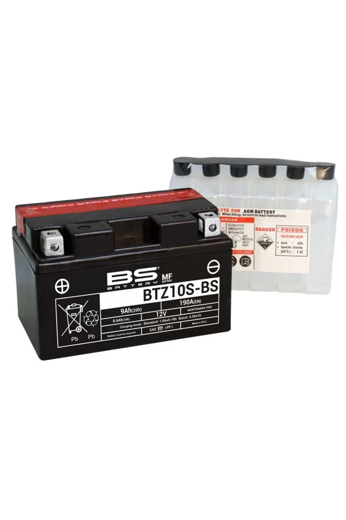 لوازم یدکی موتورسیکلت باتری BTZ10S BS 12V9AH برای YAMAHA YZF R6 MT07 BMW S1000RR HONDA CBF500 CBF600 CB900 CB600F CBR600 CBR10 BS