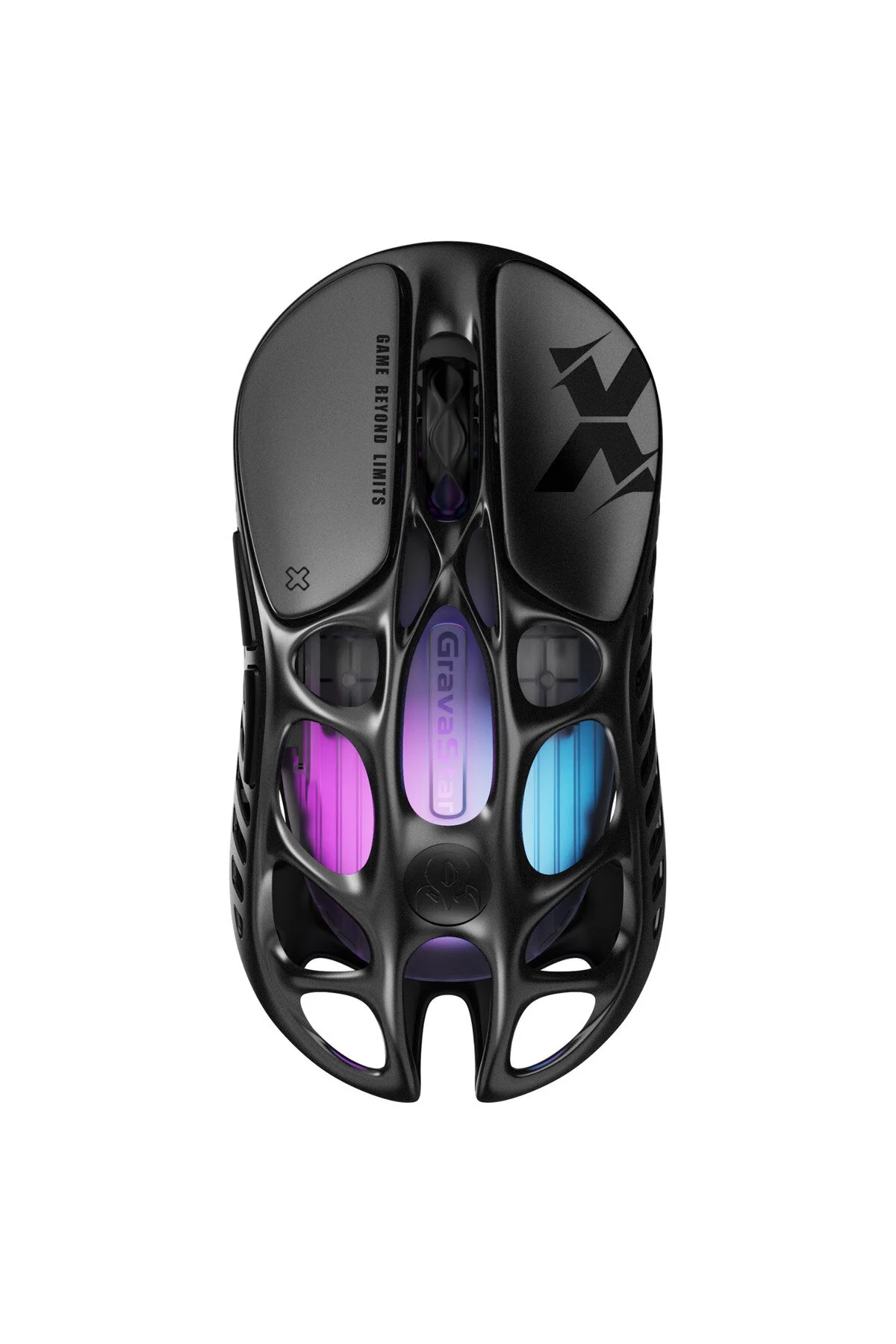 ماوس مخصوص بازی MERCURY X RGB 32K DPI MOUSE نوری بی سیم آلیاژ منیزیم قابل برنامه ریزی 5 کلید سیاه Gravastar