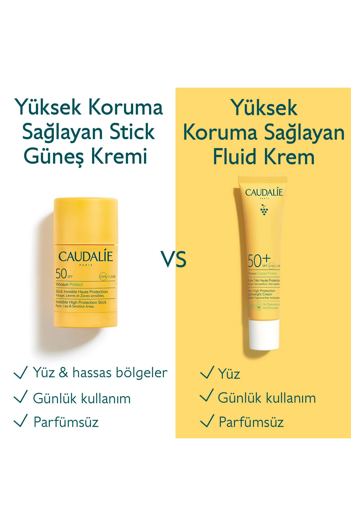 Caudalie ضدآفتاب مخفی وینوسان پروتکت با SPF 50+