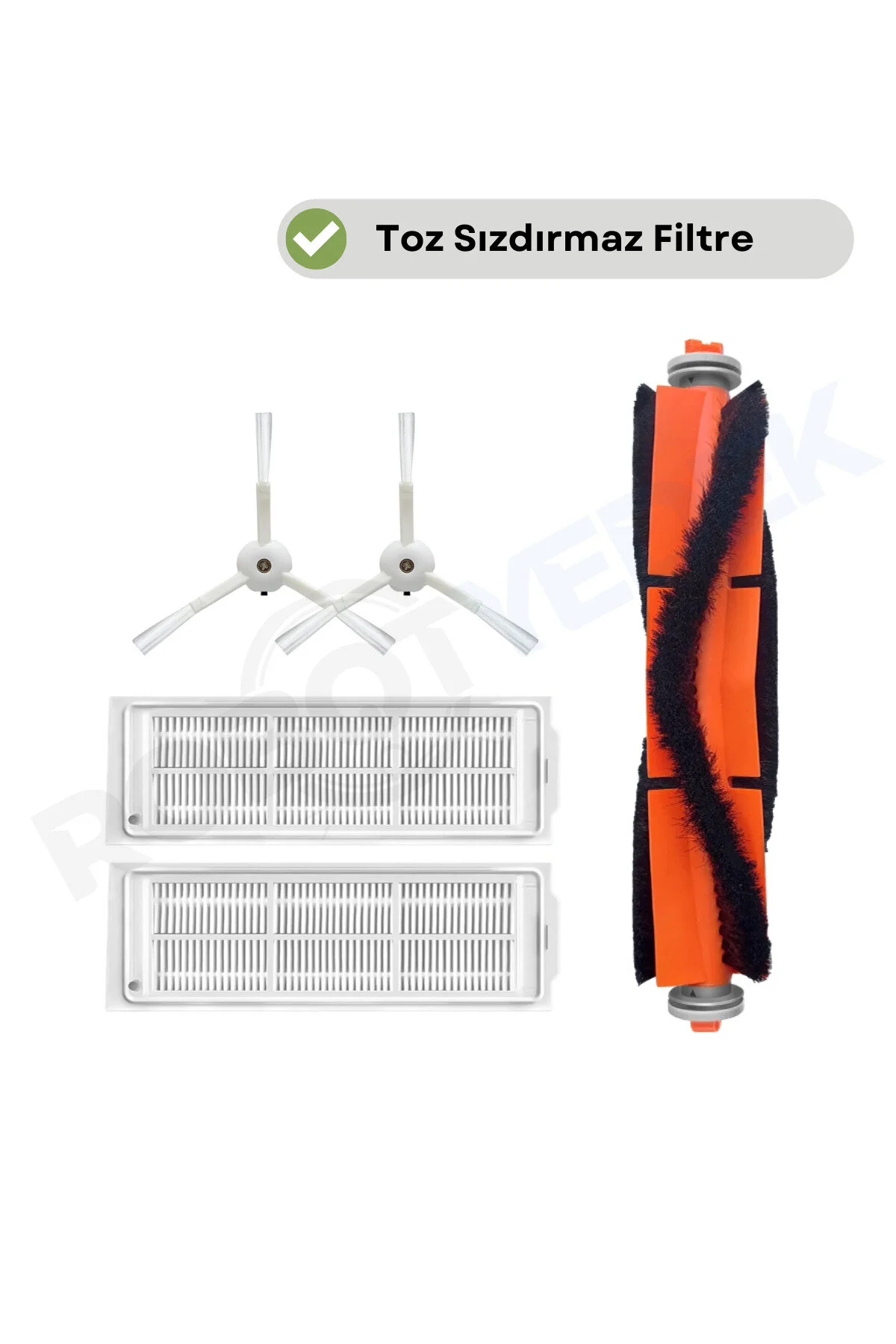لوازم جانبی جاروبرقی مجموعه فیلتر برس یدکی سازگار XIAOMI MOP 2 PRO WHITE MJST1SHW 5 تکه robotyedek