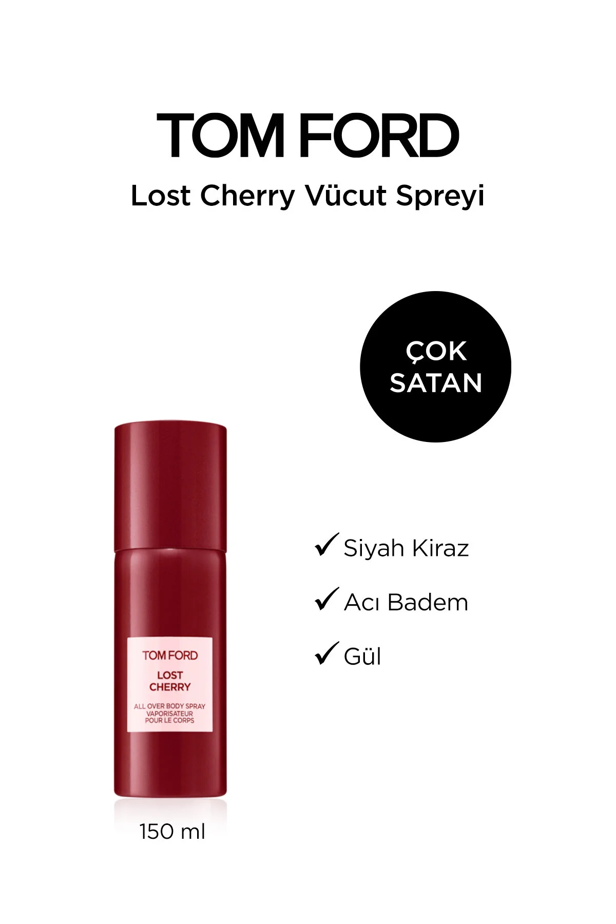 اسپری بدن LOST CHERRY BODY SPRAY 150 ML اورجینال Tom Ford
