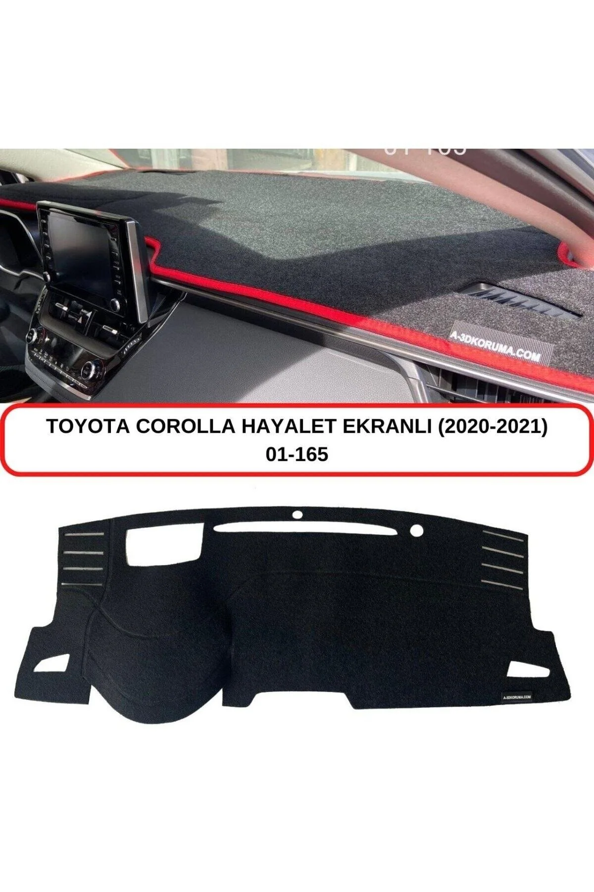 داشبورد صفحه نمایش شبح TOYOTA COROLLA 2019+ محافظت از اژدر فرش پوشش A3D TORPİDO KORUMA