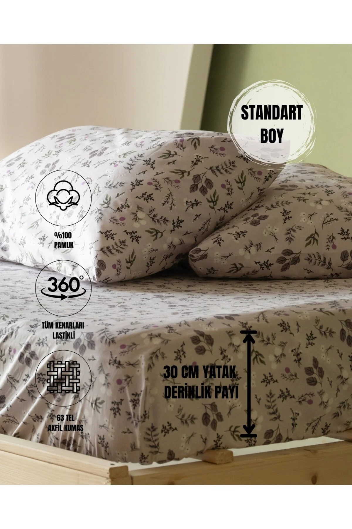 ست ملحفه دو نفره NERMINCE SERIES 100 ٪ پنبه AKFIL 160X200 سانتی متر DOUBLE RAID SET sutra