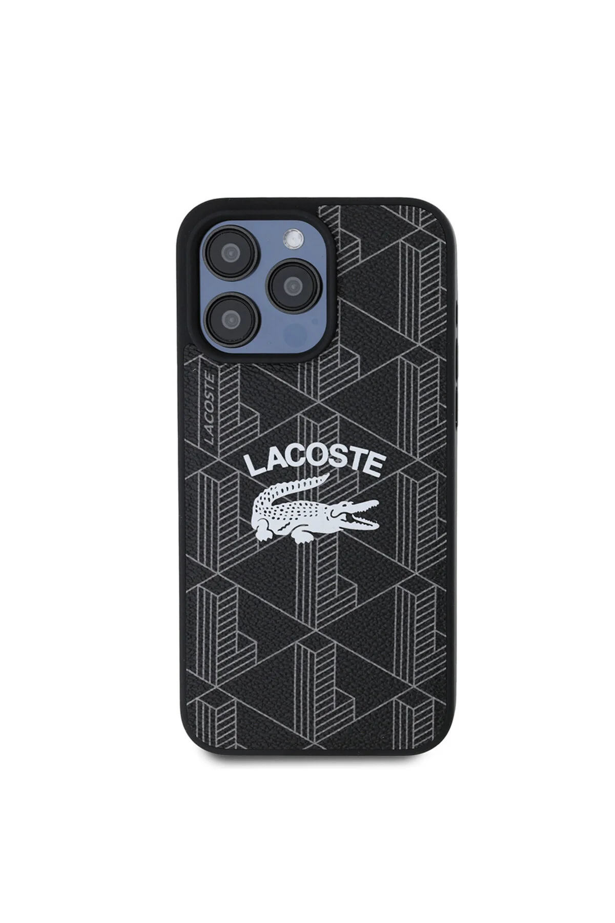 کاور و قاب جلد لوگوی مونو وینتاژ لاکوست آیفون 15 پرو مکس با مجوز مشکی MAGSAFE اورجینال Lacoste