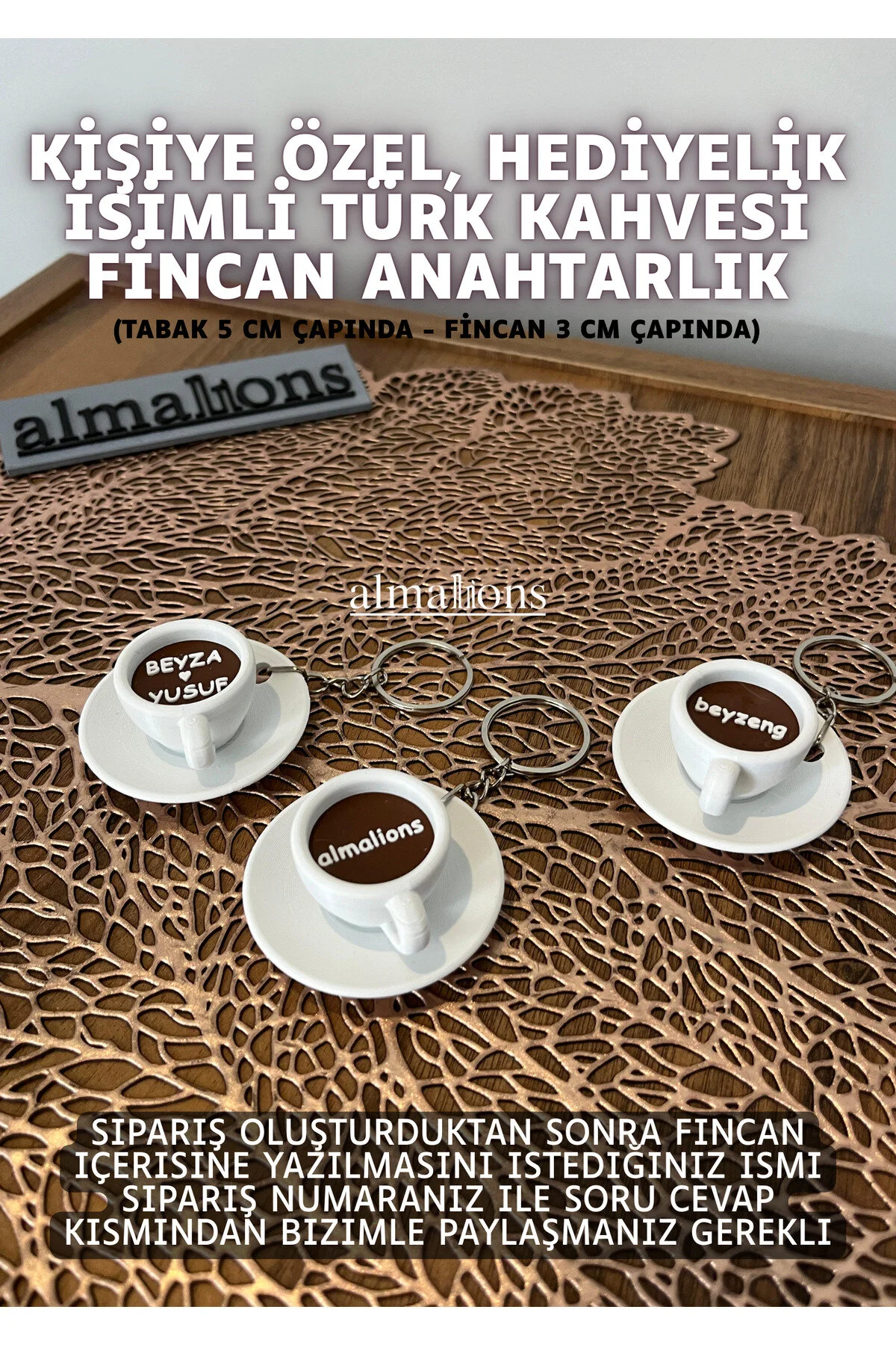 جلیقه کلید جاکلیدی فنجان قهوه ترک شخصی به نام طلسم almalions