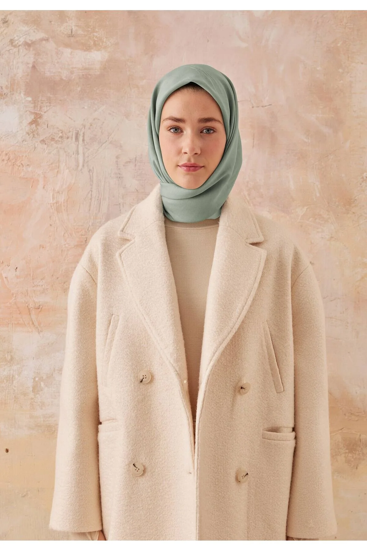 روسری سبز ابریشمی معین اورجینال Fresh