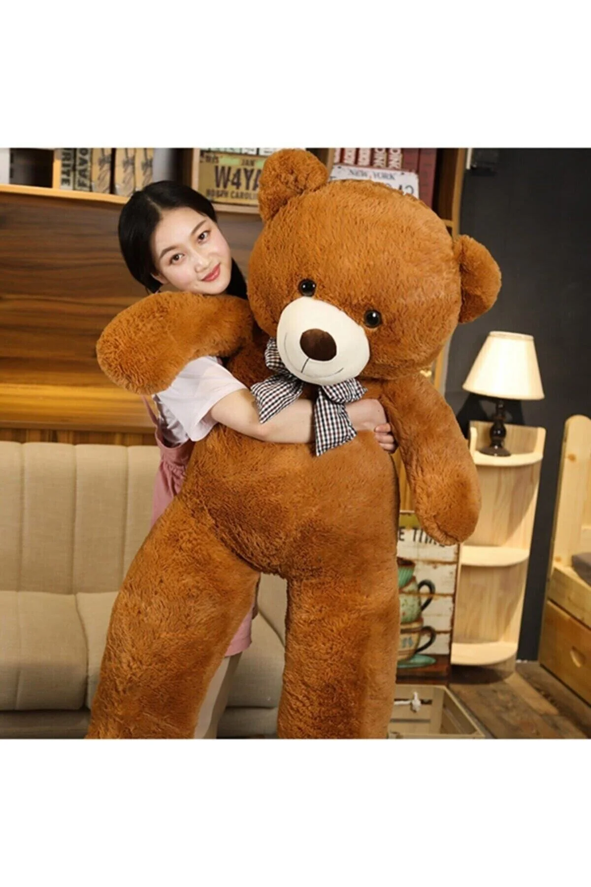 اسباب بازی های پشمی خرس عروسکی مخمل دار بزرگ 170 سانتی متری هدیه Pandamkee