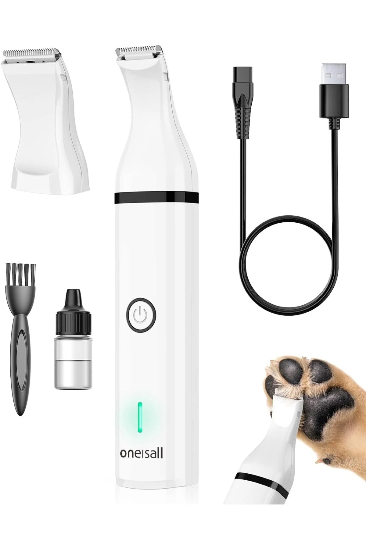 ماشین اصلاح ناخن سگ و کلیپ مو شارژ مجدد USB ساکت ریش تراش دو سر oneisall