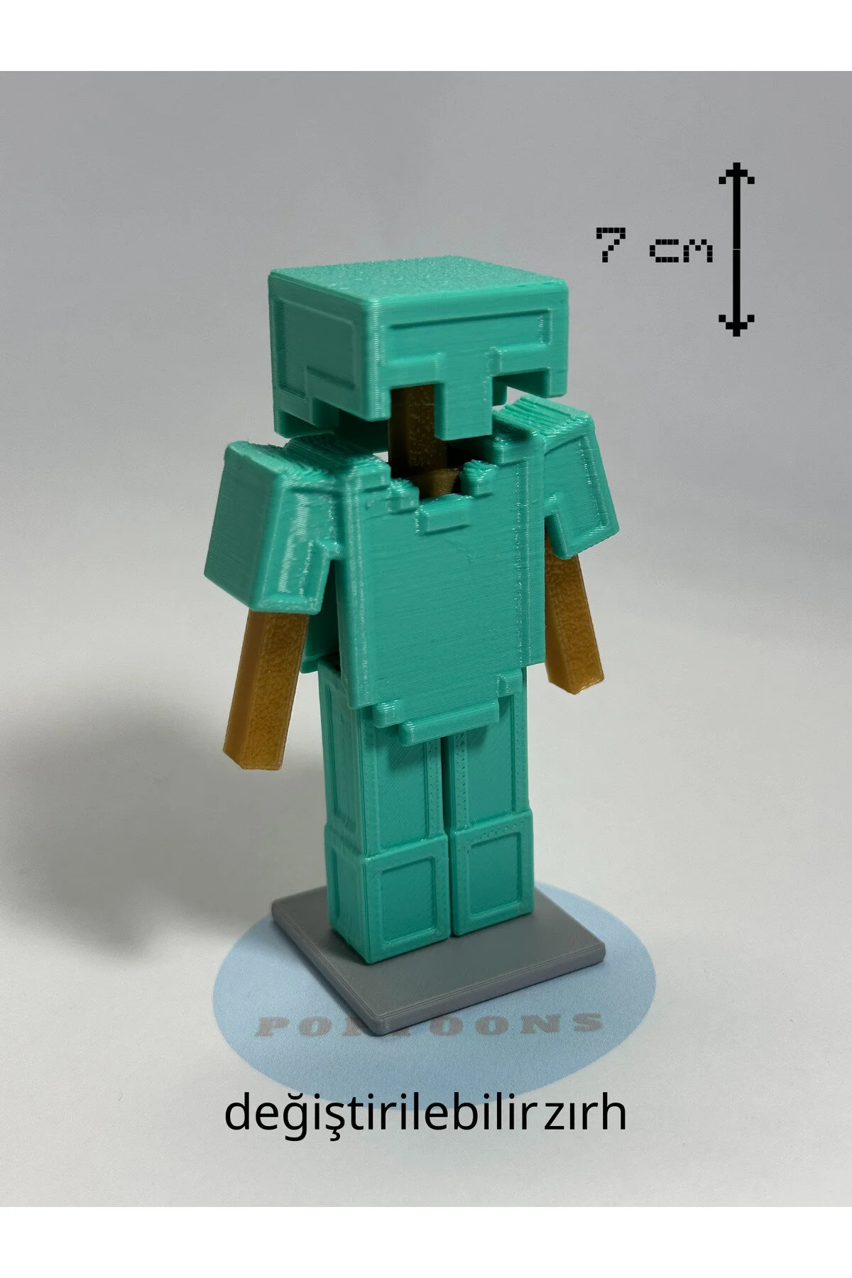 اسباب بازی های فیگور شخصیت شکل پایه زرهی شیء تزئینی قابل تغییر با موضوع MINECRAFT 7 سانتی متر poptoons
