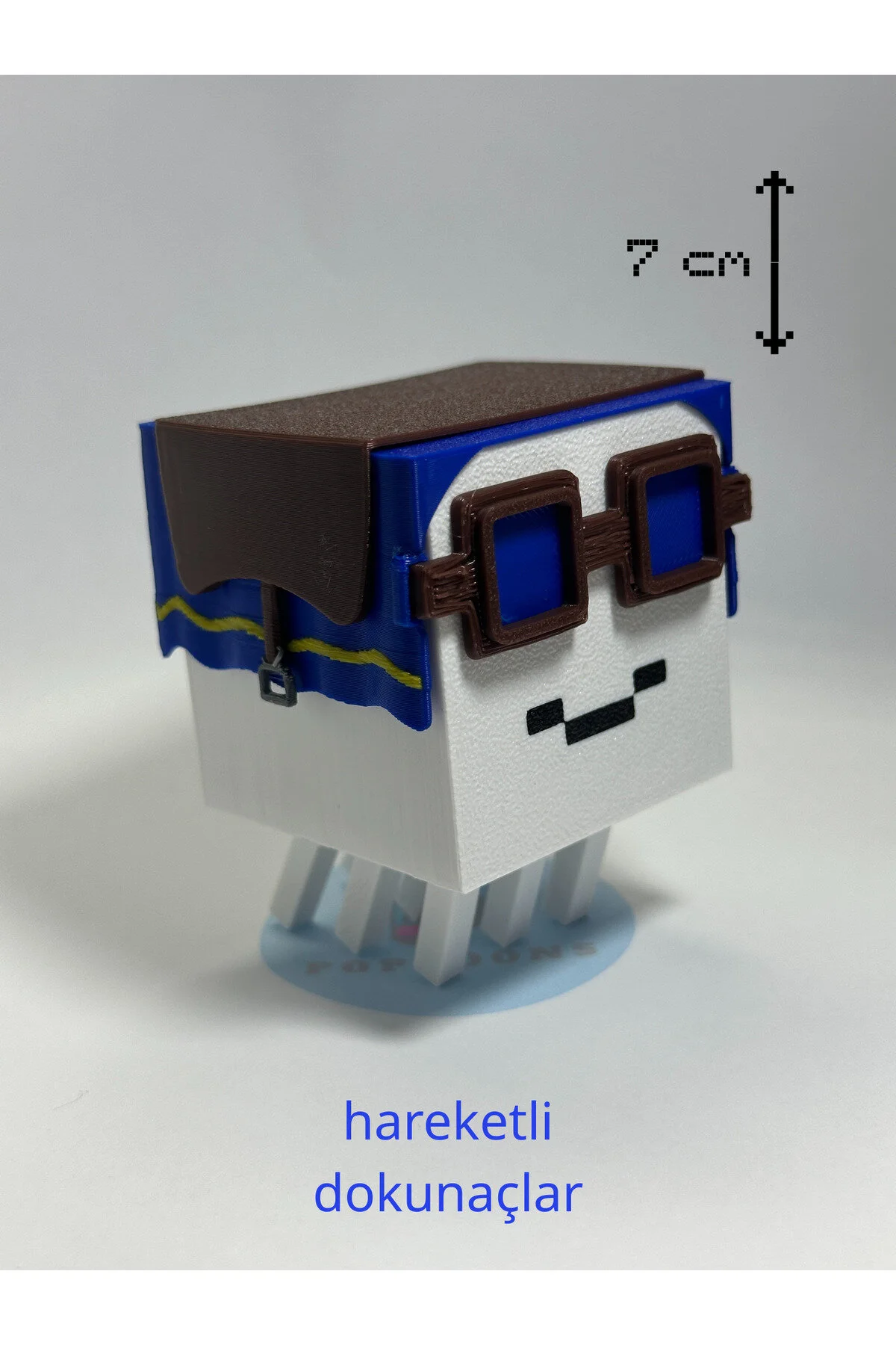 اسباب بازی های فیگور شخصیت غم انگیز شی تزئینی MINECRAFT با شاخک متحرک 7 سانتی متر poptoons