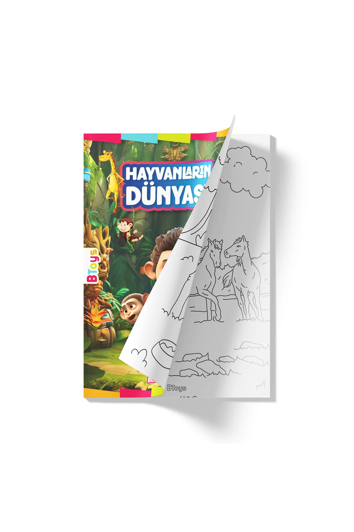 کتاب های رنگ آمیزی دنیای حیوانات 48 صفحه BToys