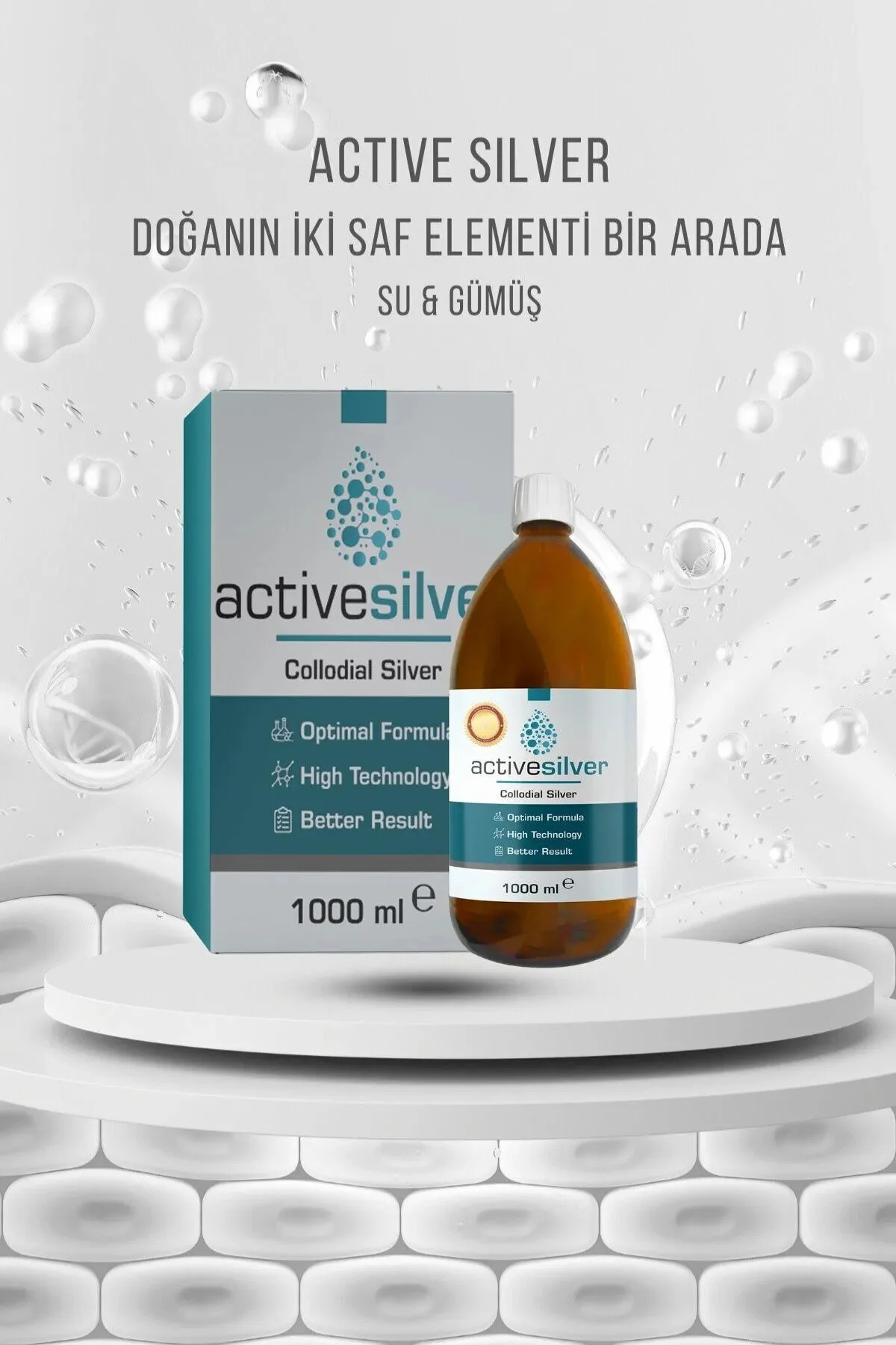 دهان شویه آب نقره کلوئیدی 25 پی ام 1000 میلی لیتر اورجینال ACTİVE SİLVER