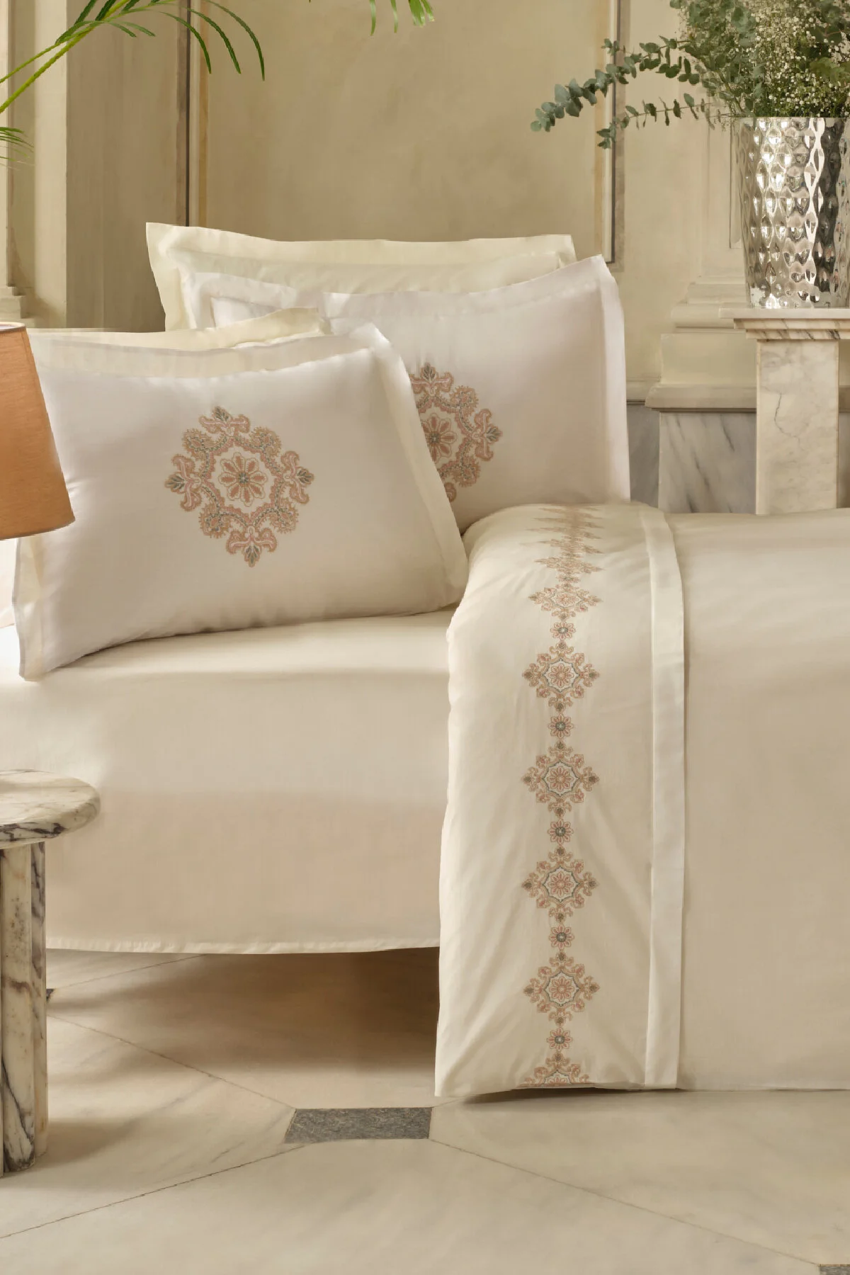 کاور لحاف دو نفره گلدوزی KELSEY 100 ٪ پنبه دوتایی کاراجا Karaca Home