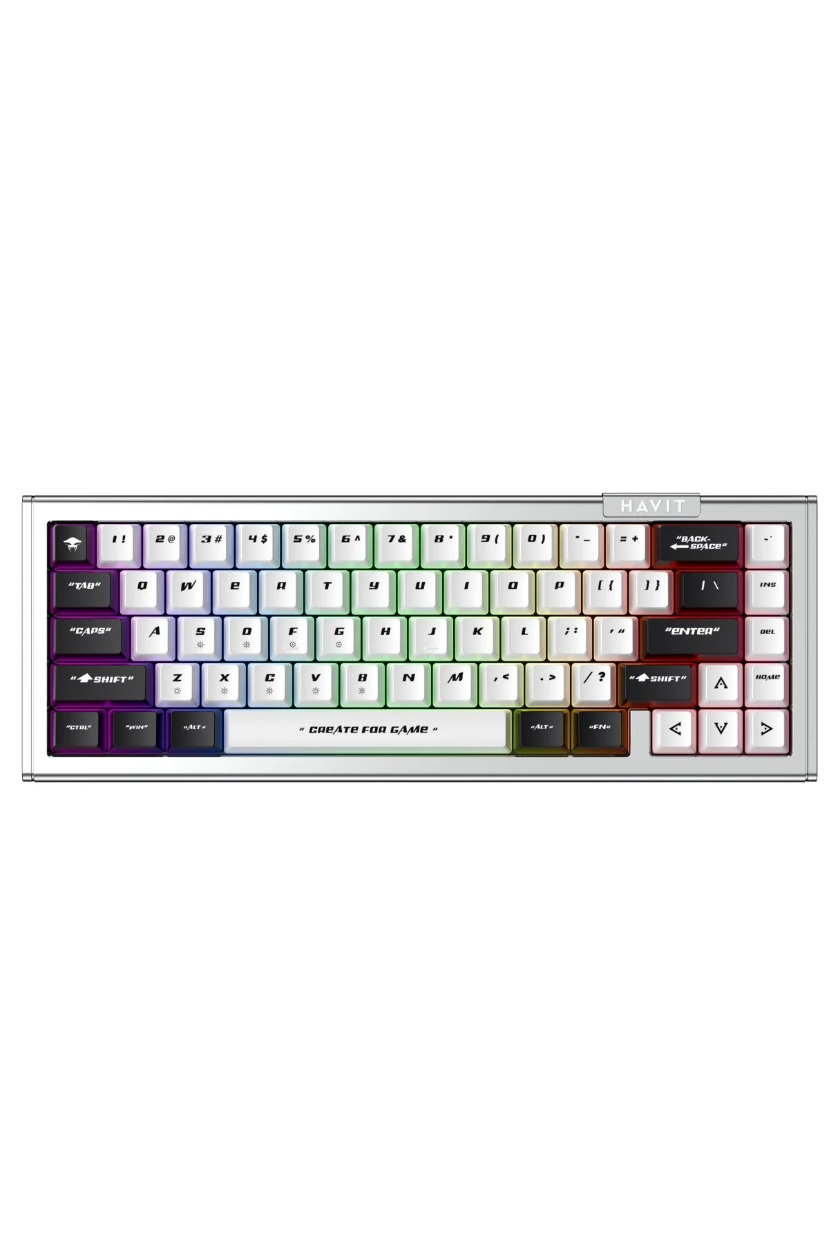 کیبورد مخصوص بازی KRAKEN ASTRALFORCE 2 RGB ILLUMINATED 67 صفحه کلید مکانیکی سیاه و سفید Havit