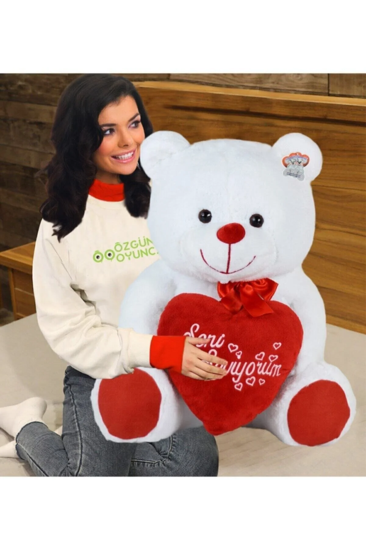 اسباب بازی های پشمی 100 سانتی متر I LOVE YOU BIG TEDDY BEAR با قلب 100% محلی Pandamkee