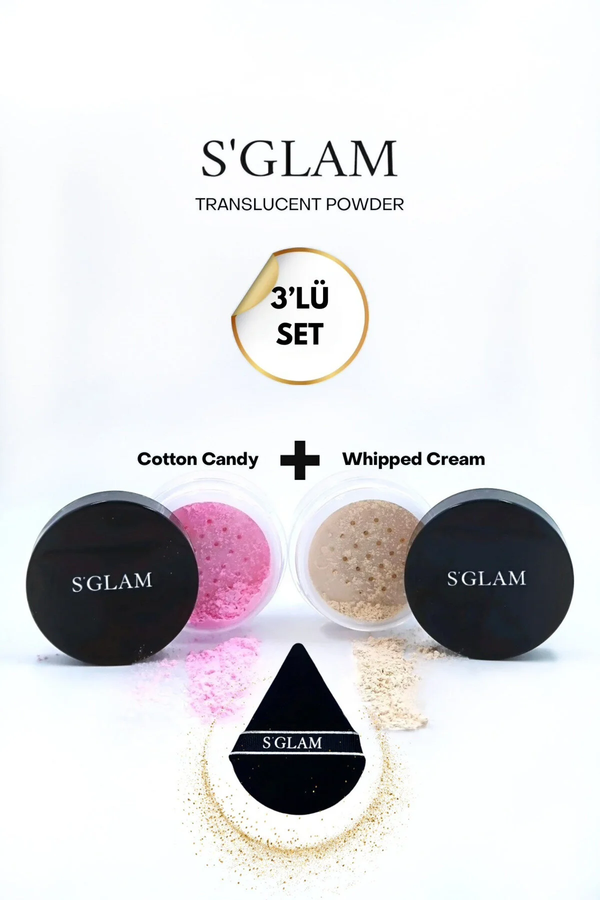 پودر مجموعه و اسفنج شیگلم اورجینال S'GLAM