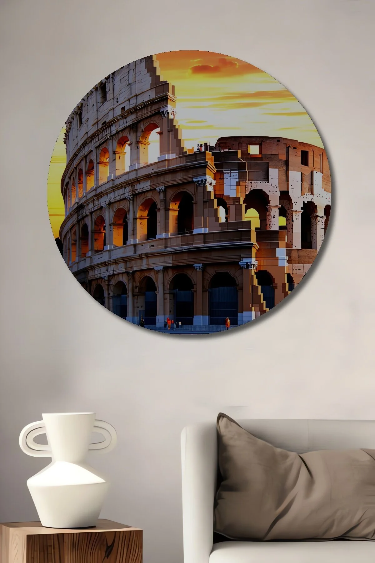 تابلو MINECRAFT COLOSSEUM DIGITAL ART تزئینی چوبی خانه محل کار نقاشی دور دفتر Teona Ahşap