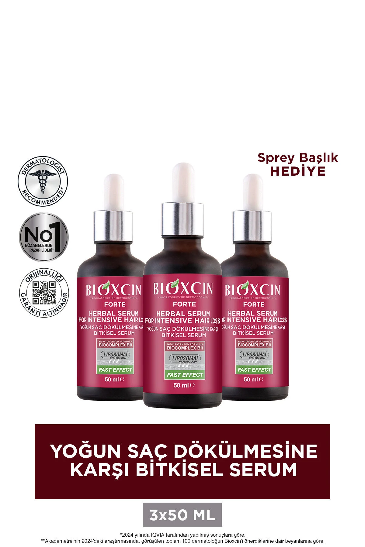 Bioxcin سرم گیاهی ضد ریزش مو فورته 3x50 میلی لیتر