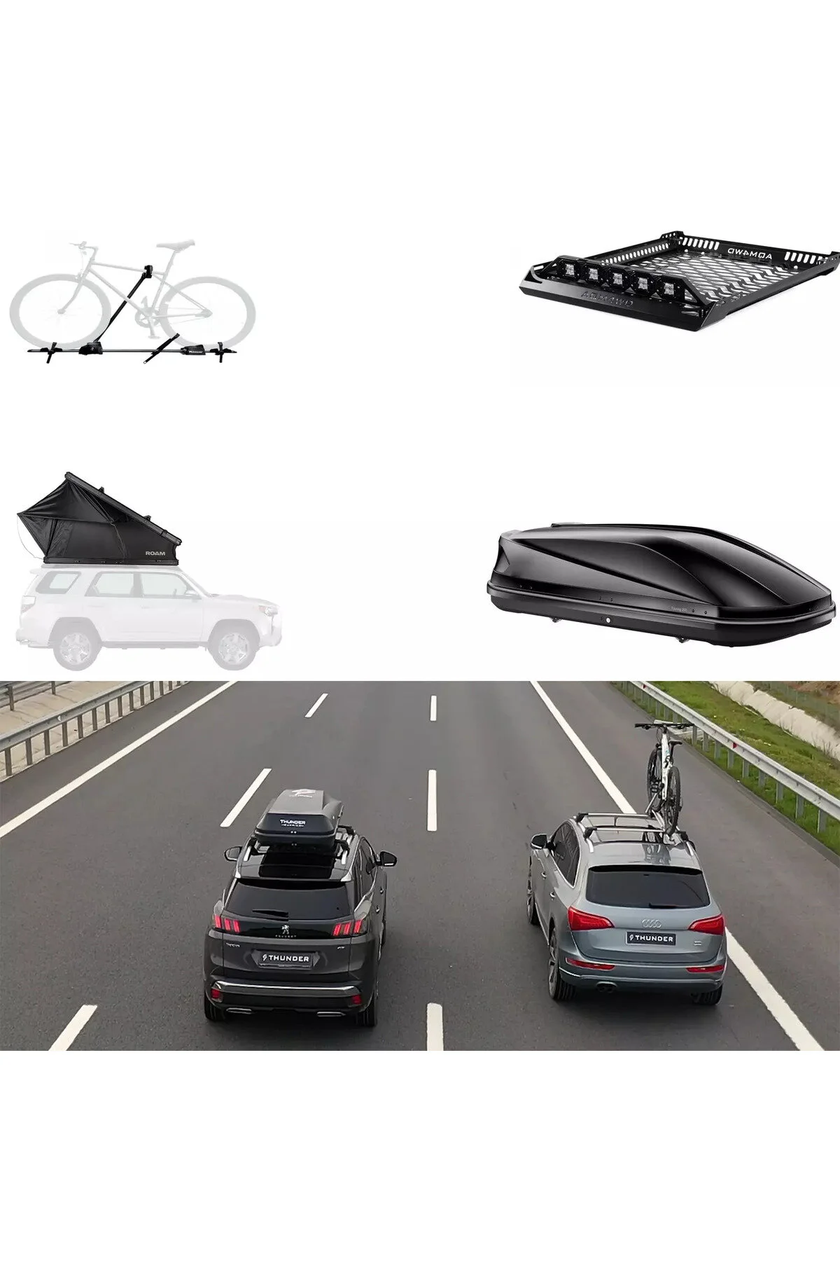 جعبه بار سقفی خاکستری VOLKSWAGEN CARAVELLE 2016 LATER TRX1 CARRIER LOCKED SEARCH CABER CEILING BAR Thunder