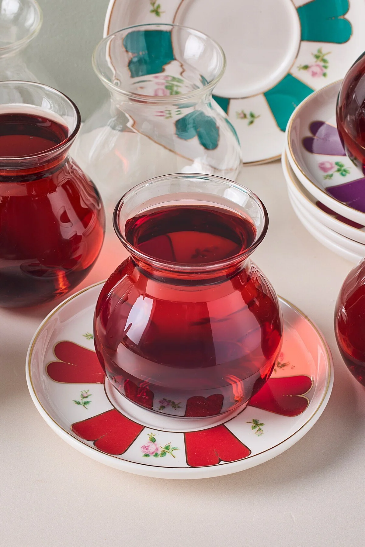 لیوان 12 قطعه 6 چای شیشه ای مجموعه 210 میلی لیتر Perotti