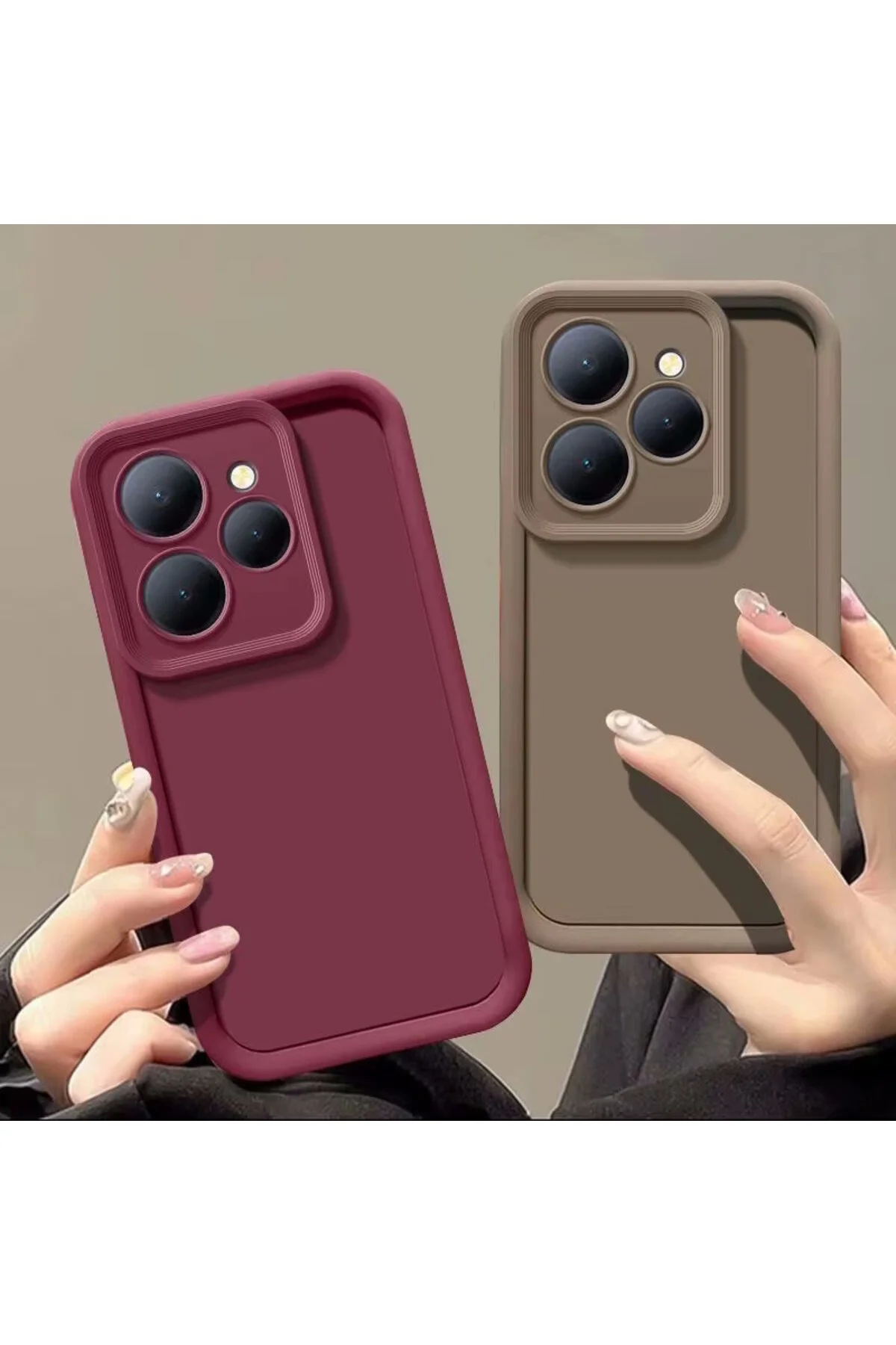 کاور و قاب INFINIX HOT 40 PRO CASE SOFT COLORFUL LAUNCH دوربین سیلیکونی محافظ قهوه با لبه ضخیم بیرون زده مووتک m.tk moveteck
