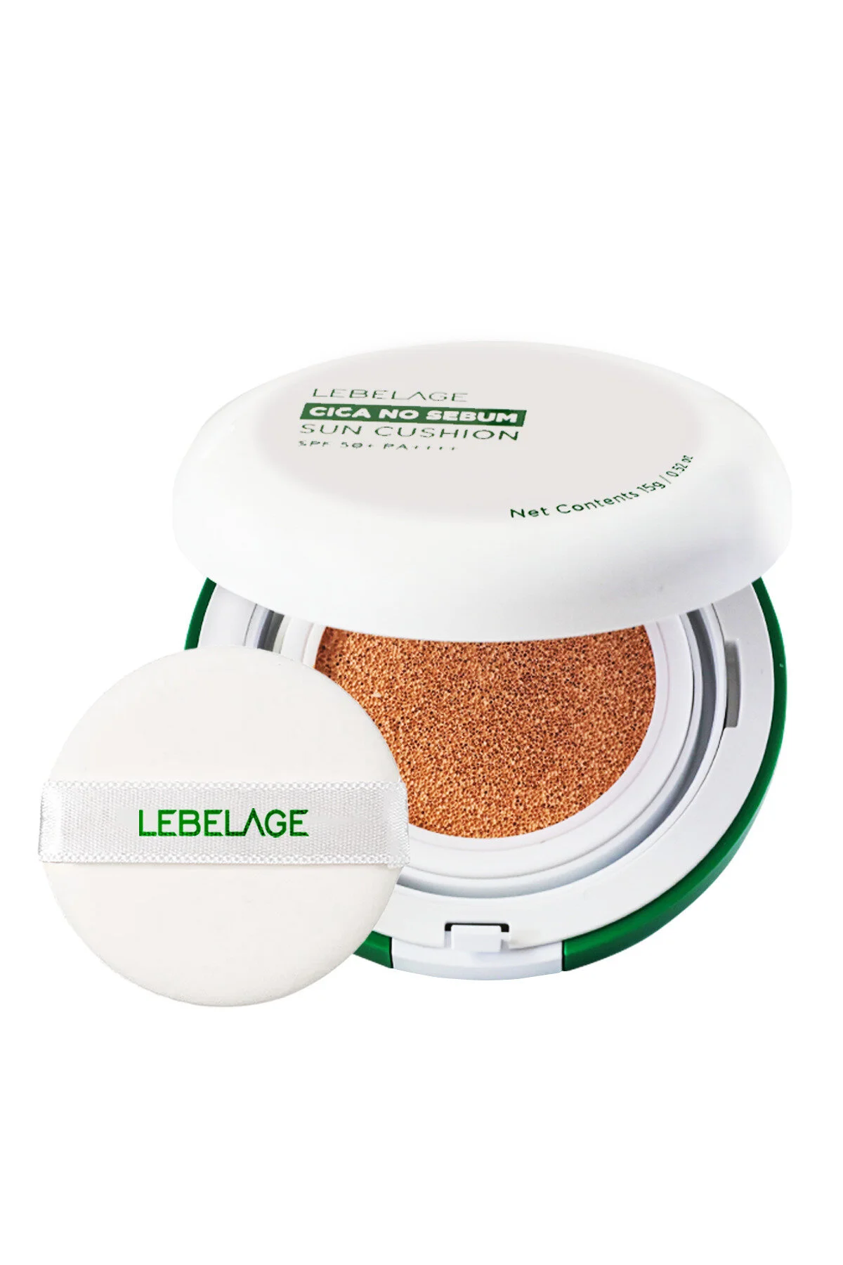 کرم ضد آفتاب صورت کانسیلر LEBELAGE NO SEBUM CUSHION SPF50+PA +++++ سنتلا LEBELAGE