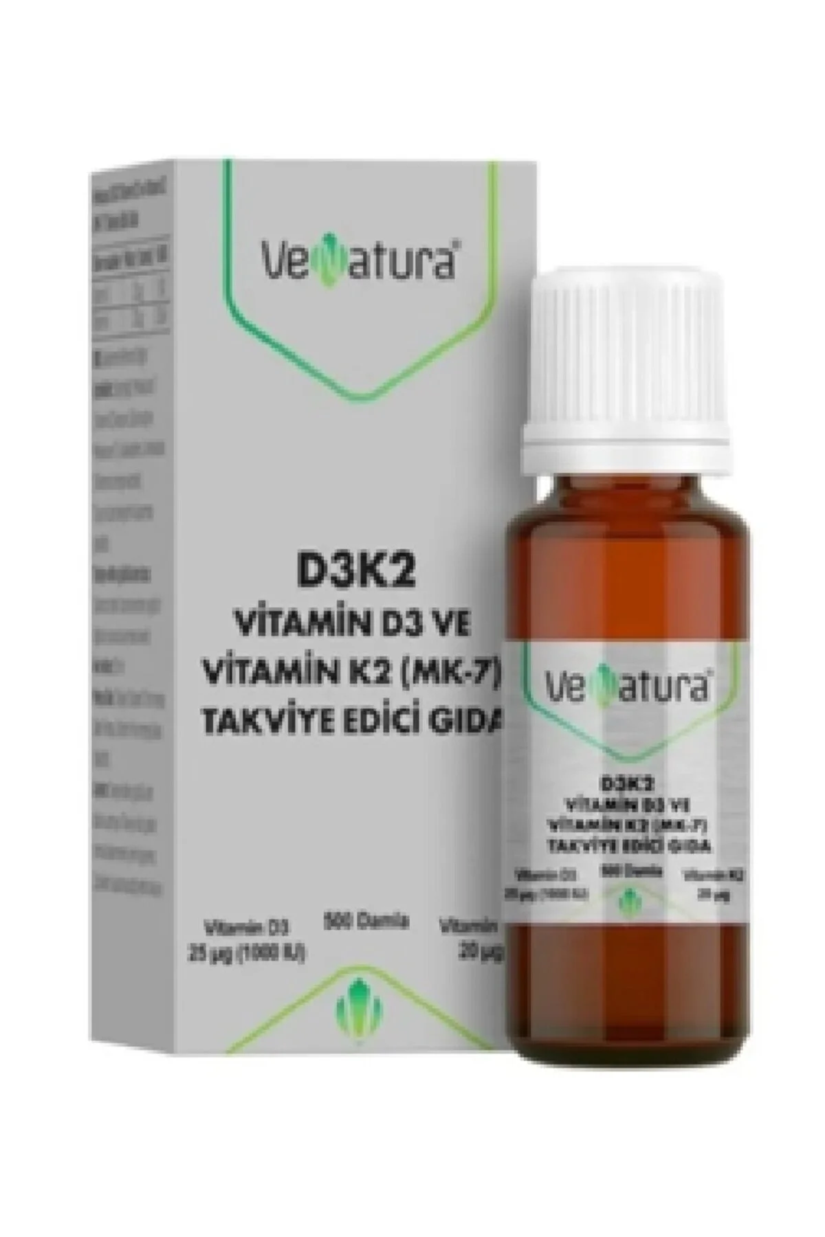 میان وعده سالم ویتامین D3 K2 MENAKUINONE 7 قطره 20 میلی لیتر Venatura