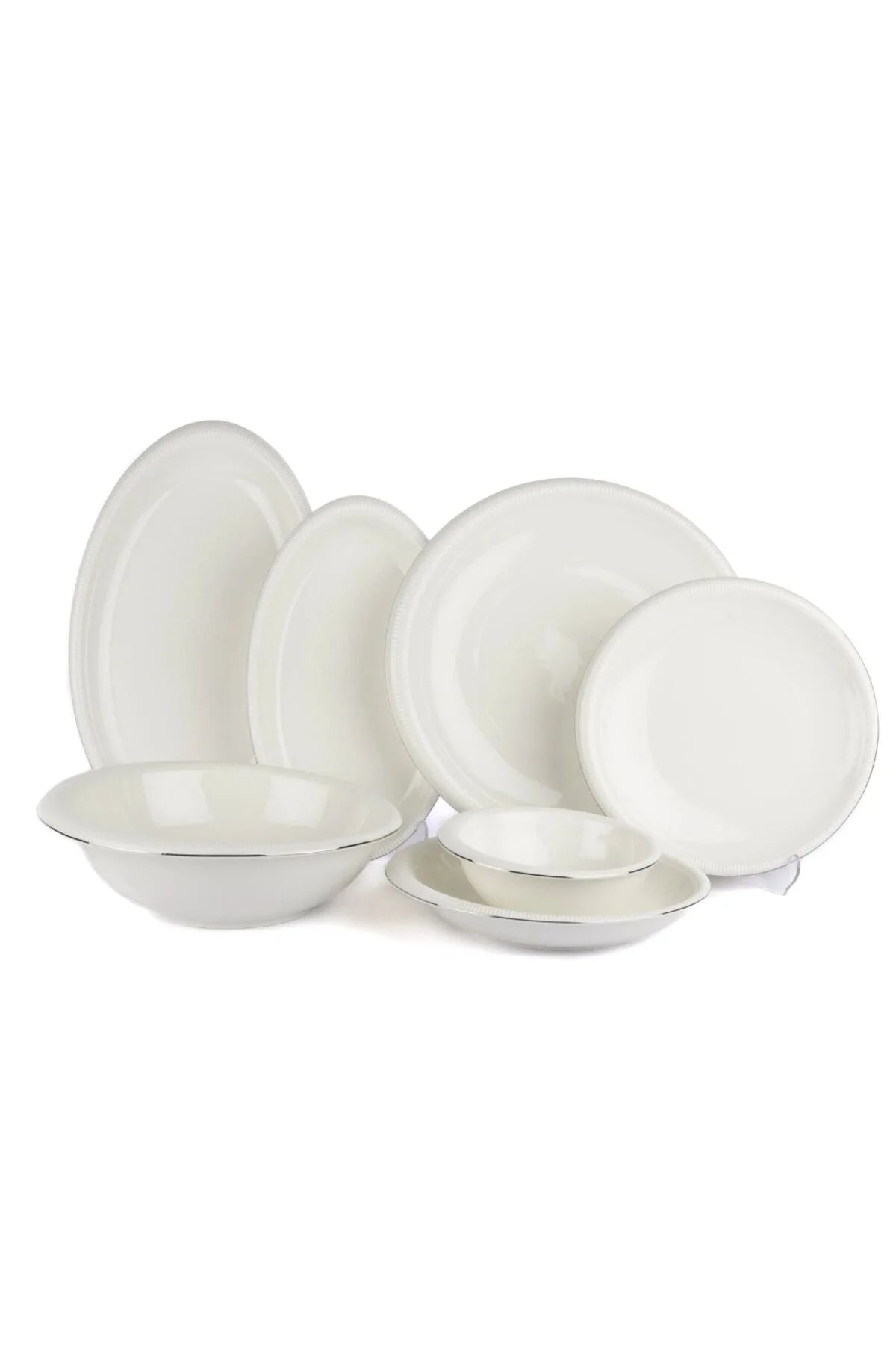 سرویس غذاخوری P258.388850 خطوط نقره 27 مجموعه شام ​​مجموعه Mikasa Moor