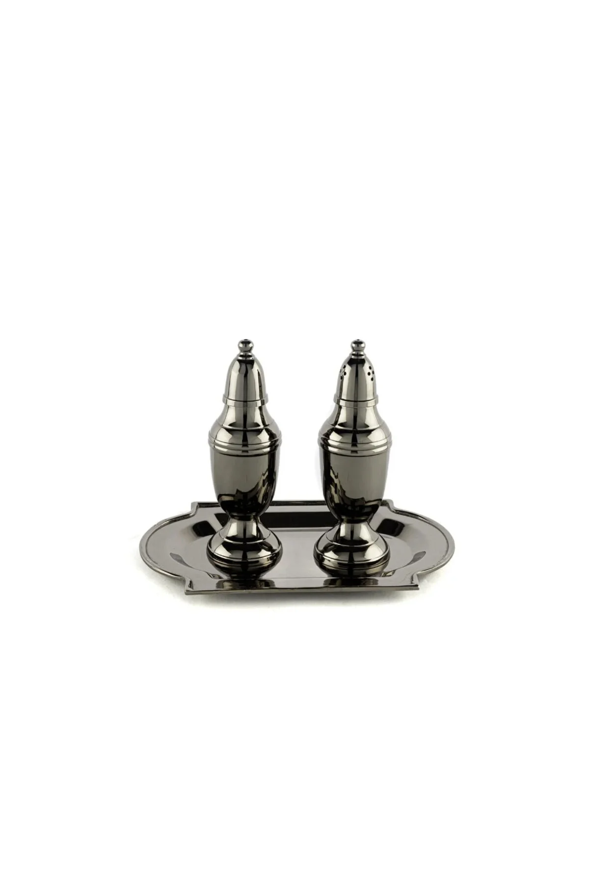 نمکدان و فلفل‌پاش P364.336516 سینی فلزی دودی SALTAR PEPPER SET 18X12X13CM Mikasa Moor