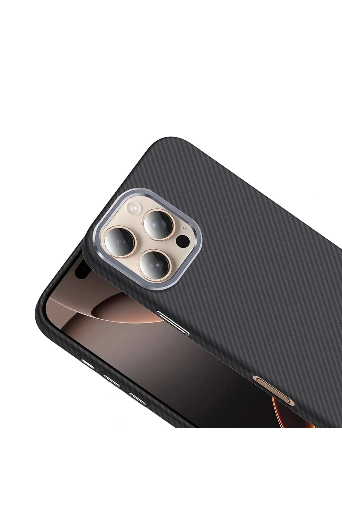 کاور و قاب APPLE IPHONE 16 PRO MAX CASE FIBER CARBON LOOK REDCLICK GROS COVER با قابلیت شارژ MAGSAFE Redclick
