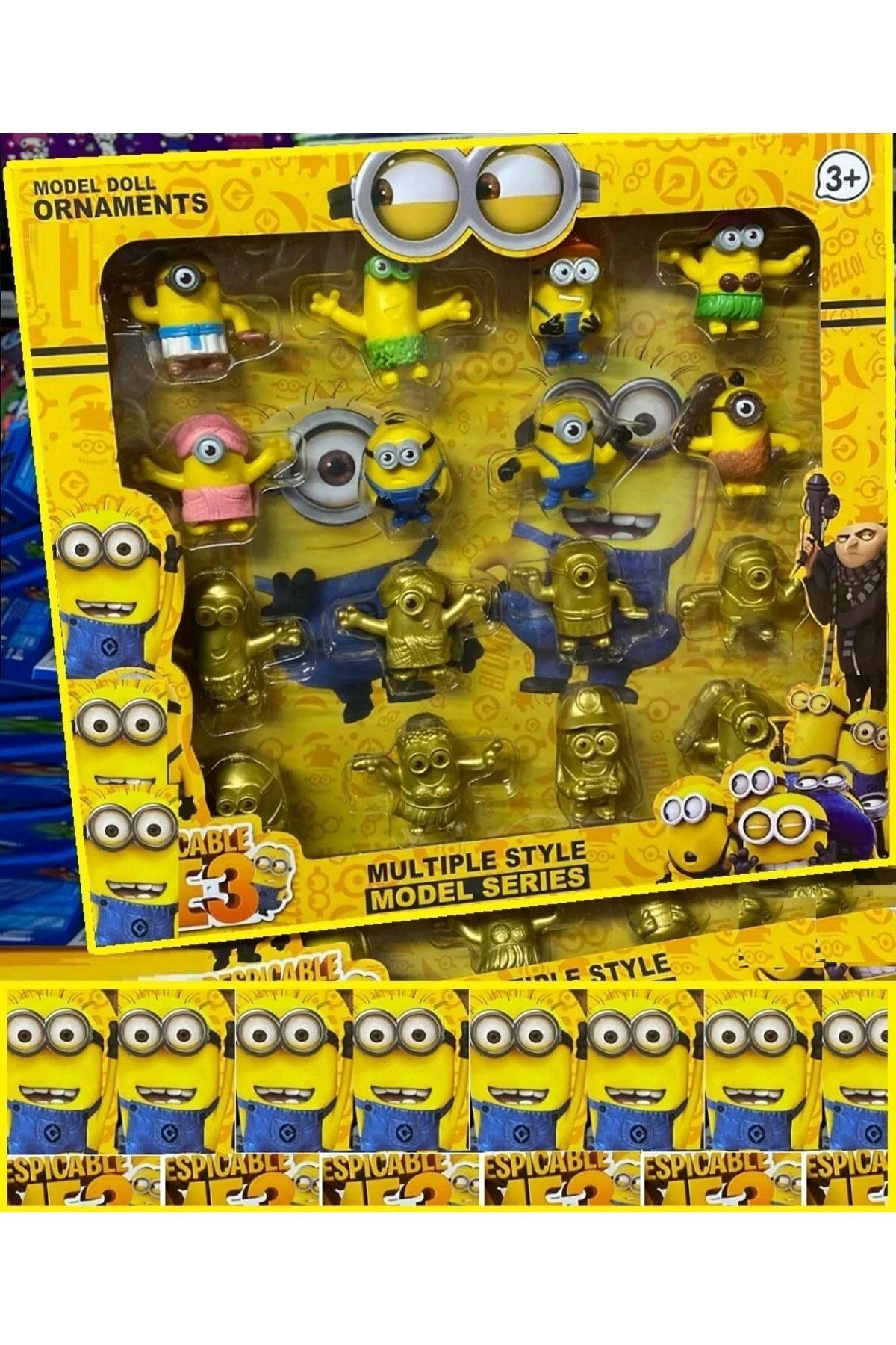 اسباب بازی های فیگور دیگر BOB KEVIN STUART 16 PIECES MINION DESPICABLE ME TOY SET WITH GUITAR VAMPIRE KING OYUNCAKSAHİLİ