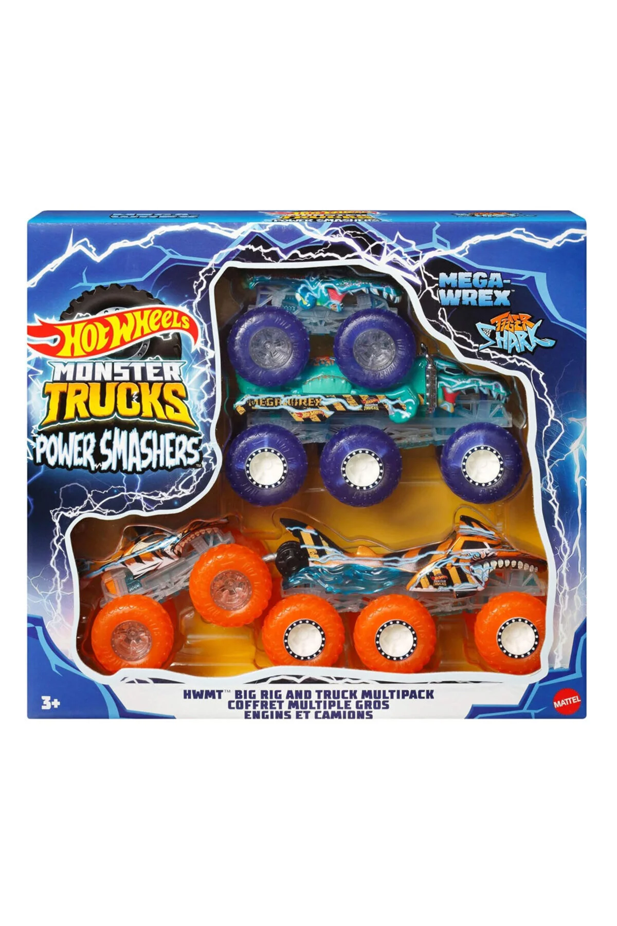 اسباب بازی های آموزشی HYJ29 HOT WHEELS MONSTER TRUCKS POWER MULTI PACKAGE هات ویلز اورجینال HOT WHEELS
